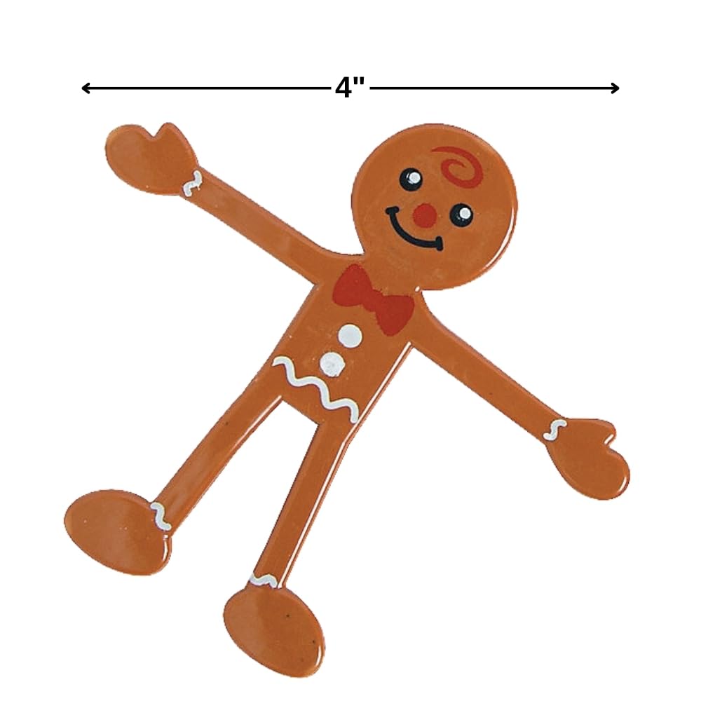 Fun Express Gingerbread Bendables – 24 Pack Bulk Kids Toys for Stocking Stuffers & Party Favors