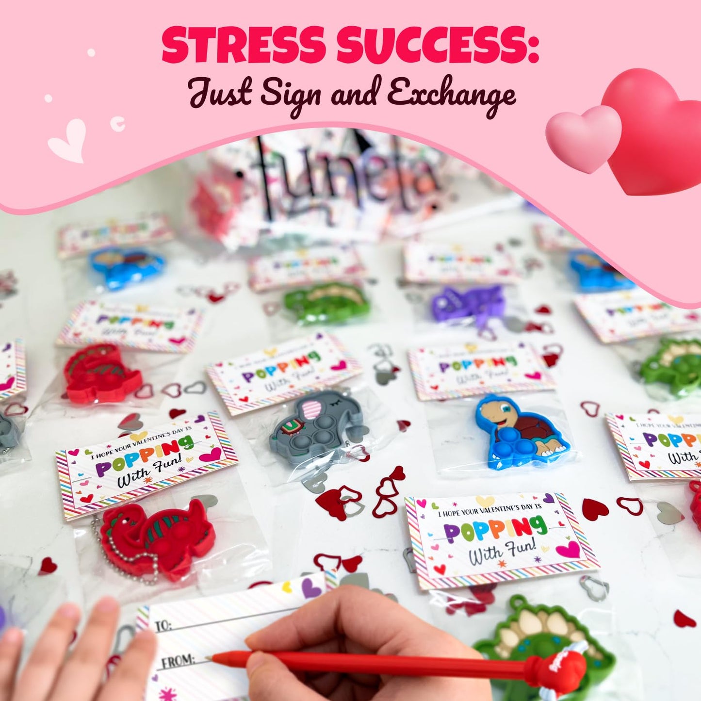 Funeta 30-Pack Animal Valentine Pop Its for Kids – Classroom Cards