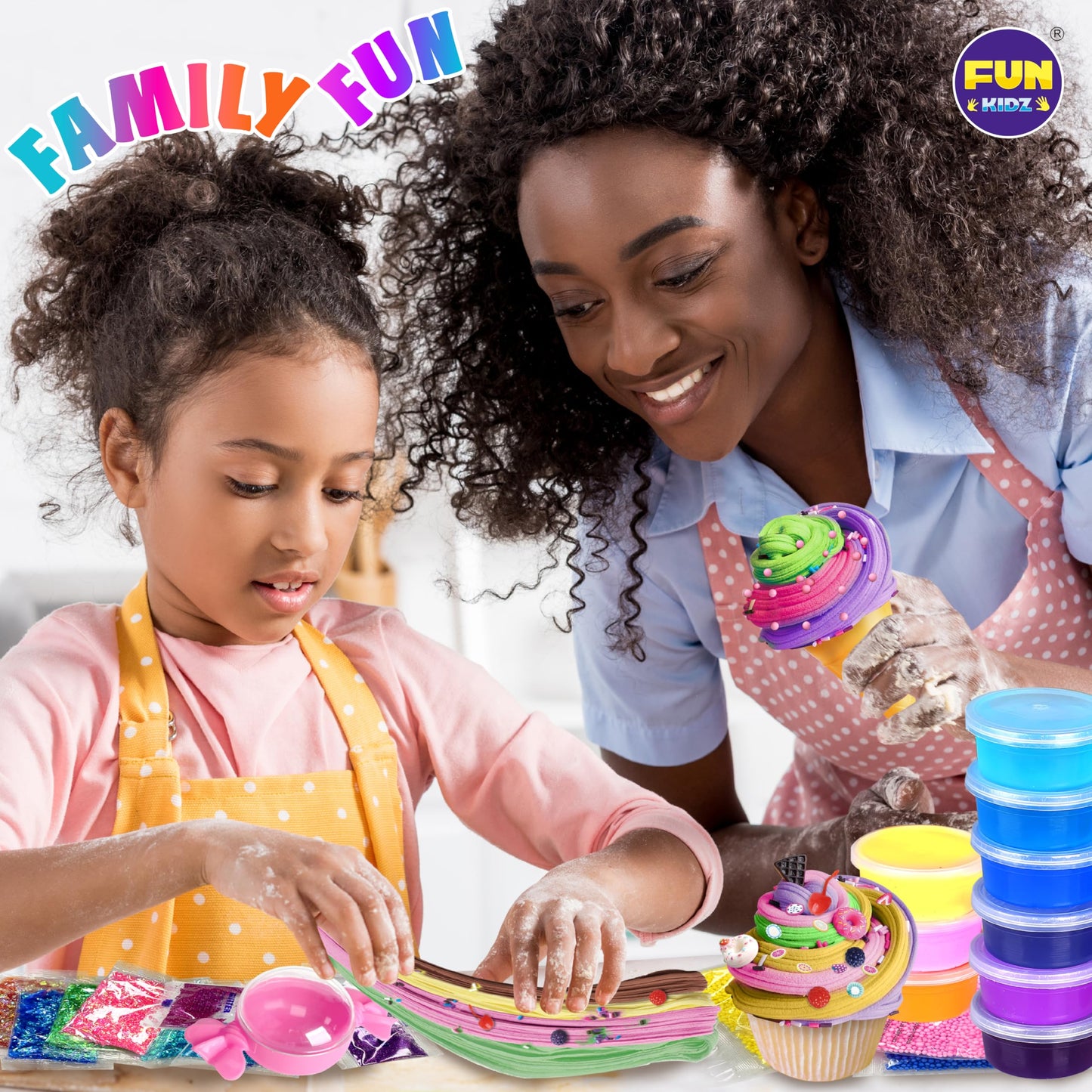 FunKidz 33 Cups Jumbo Slime Kit — DIY Slime for Kids, Party Favors
