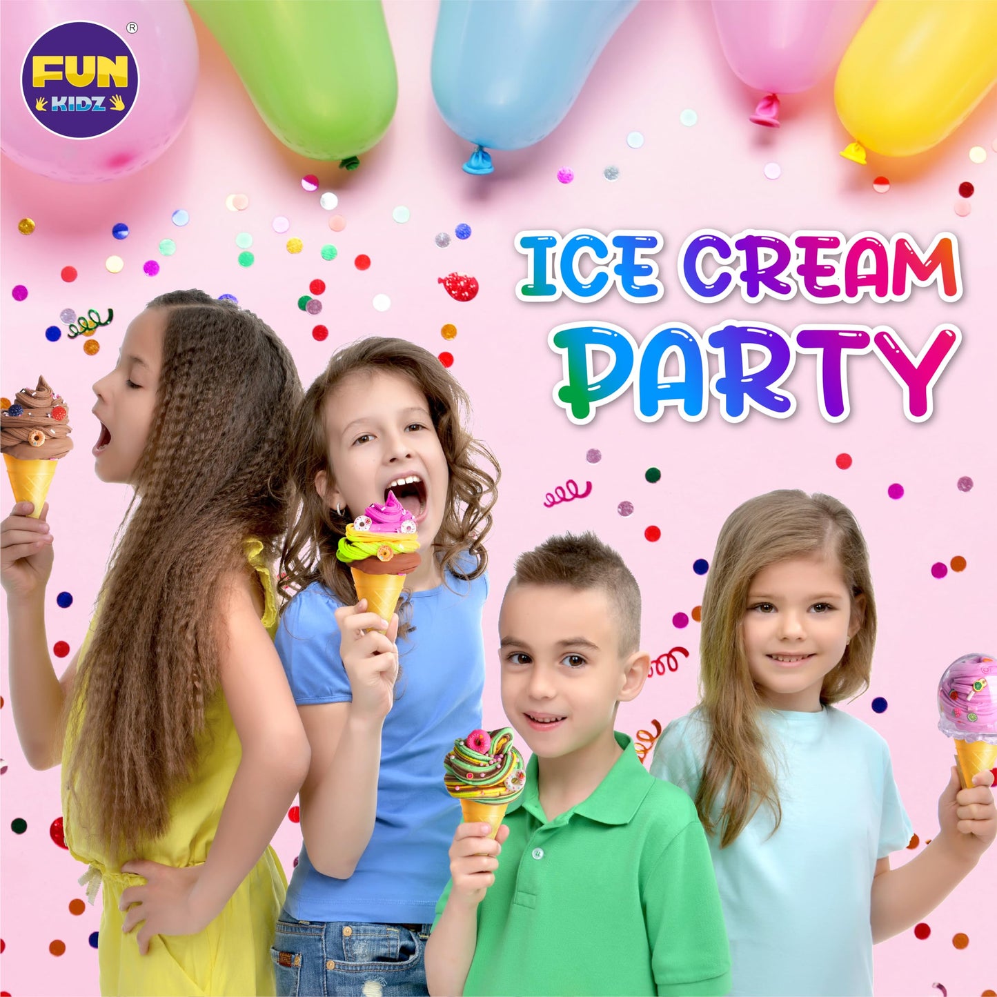 FunKidz Gift Butter Slime Kit – Ice Cream Slime for Girls 8-12, Creative Slime Toy & Party Favor