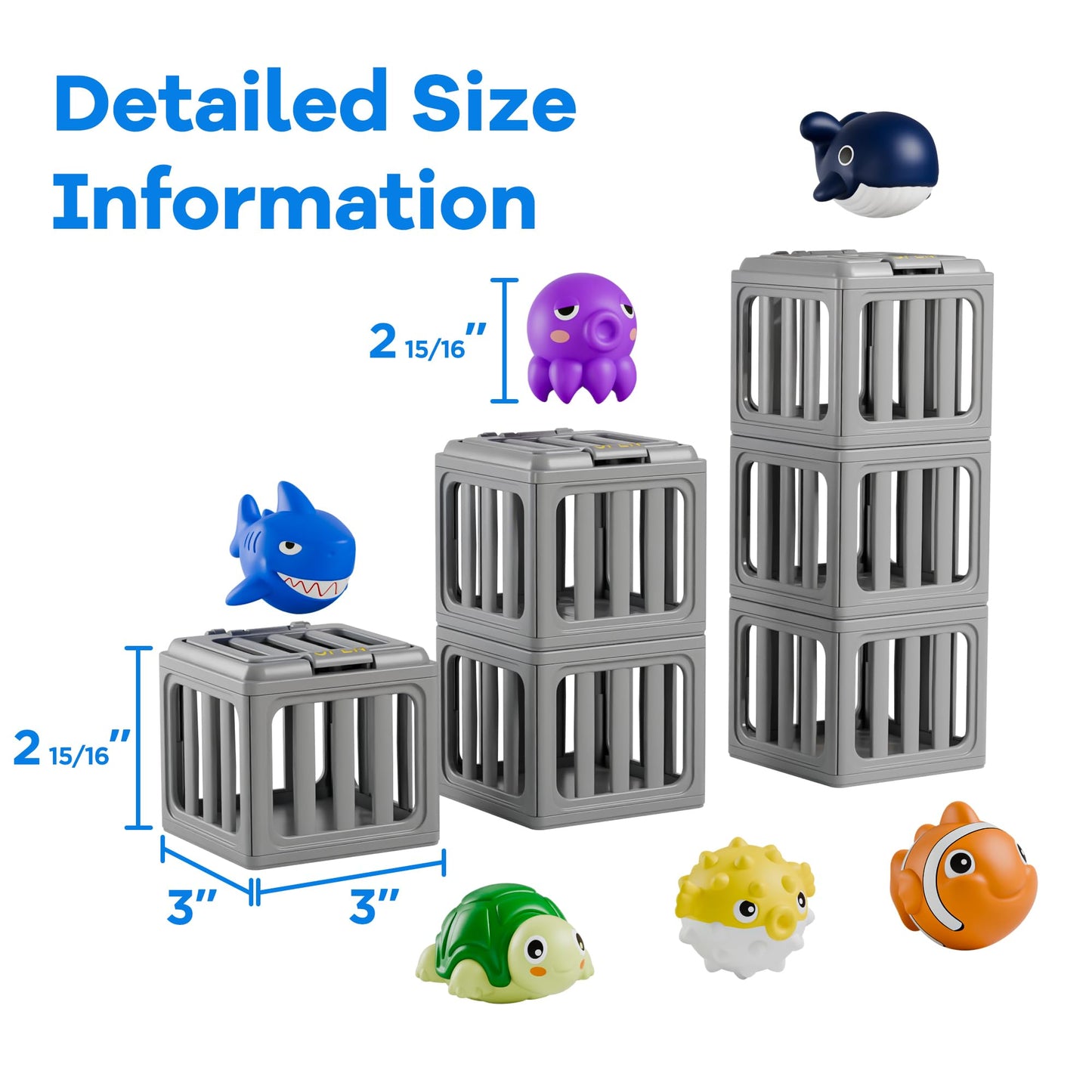 Funscape Kids Pool Diving Toys – 6 Ocean Pals & 6 Dive Cages