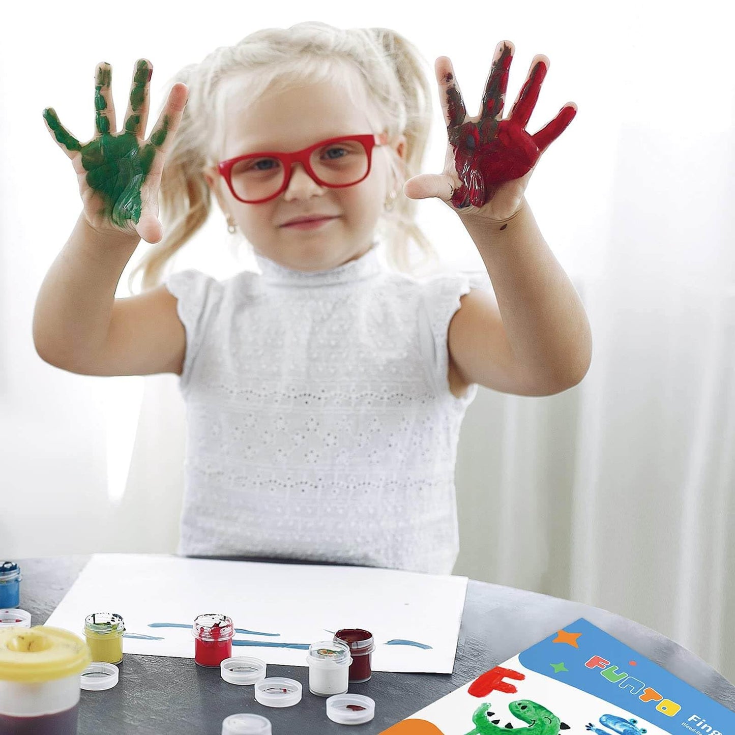 Funto Finger Paint Pad for Kids – 60 Sheets, 12x16 Inches, 2-Pack – Toddler Art Paper for Finger Painting & Drawing