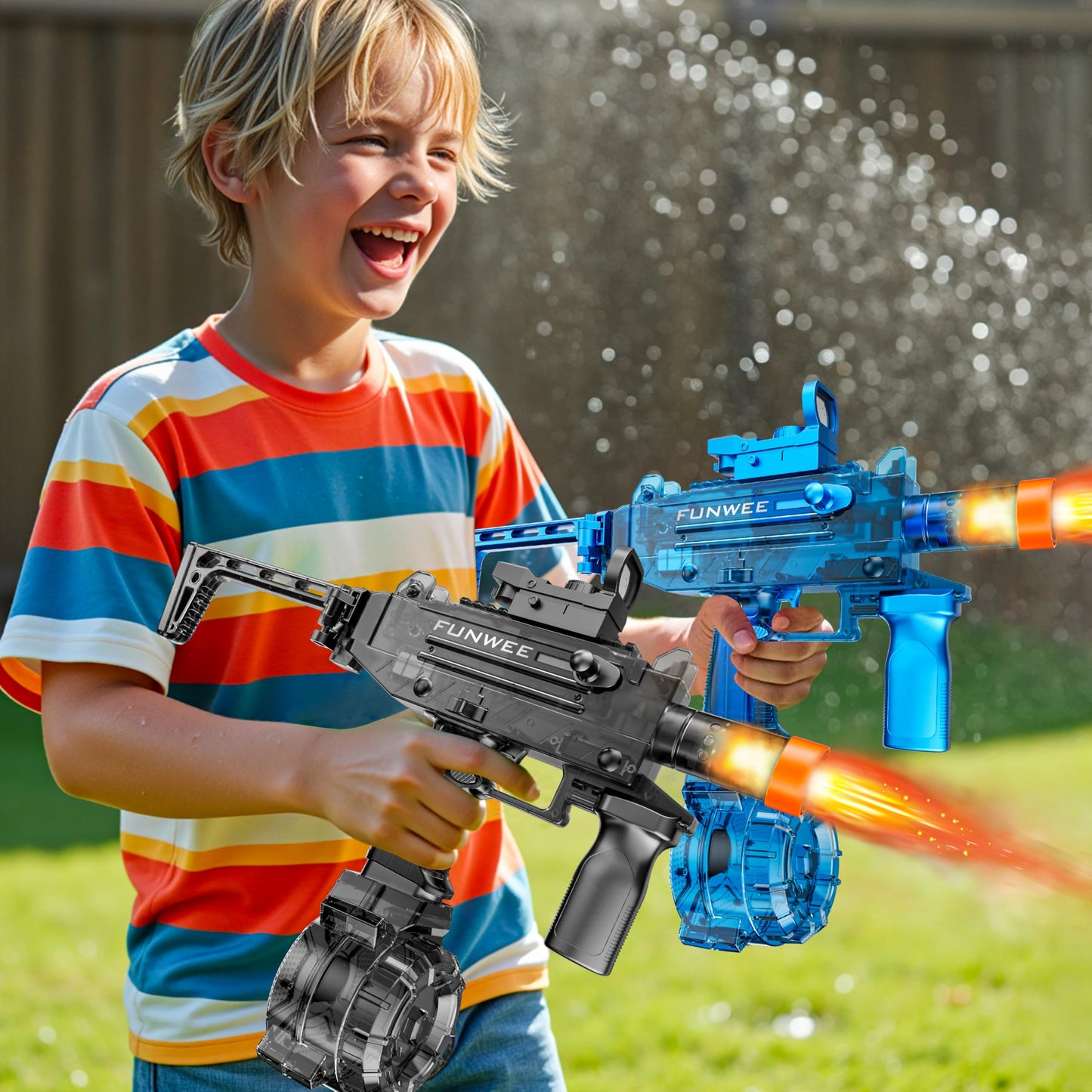 Funwee 2025 Electric Water Gun with Type-C Charging – Foggy Effect, Long Range Blaster (Black)