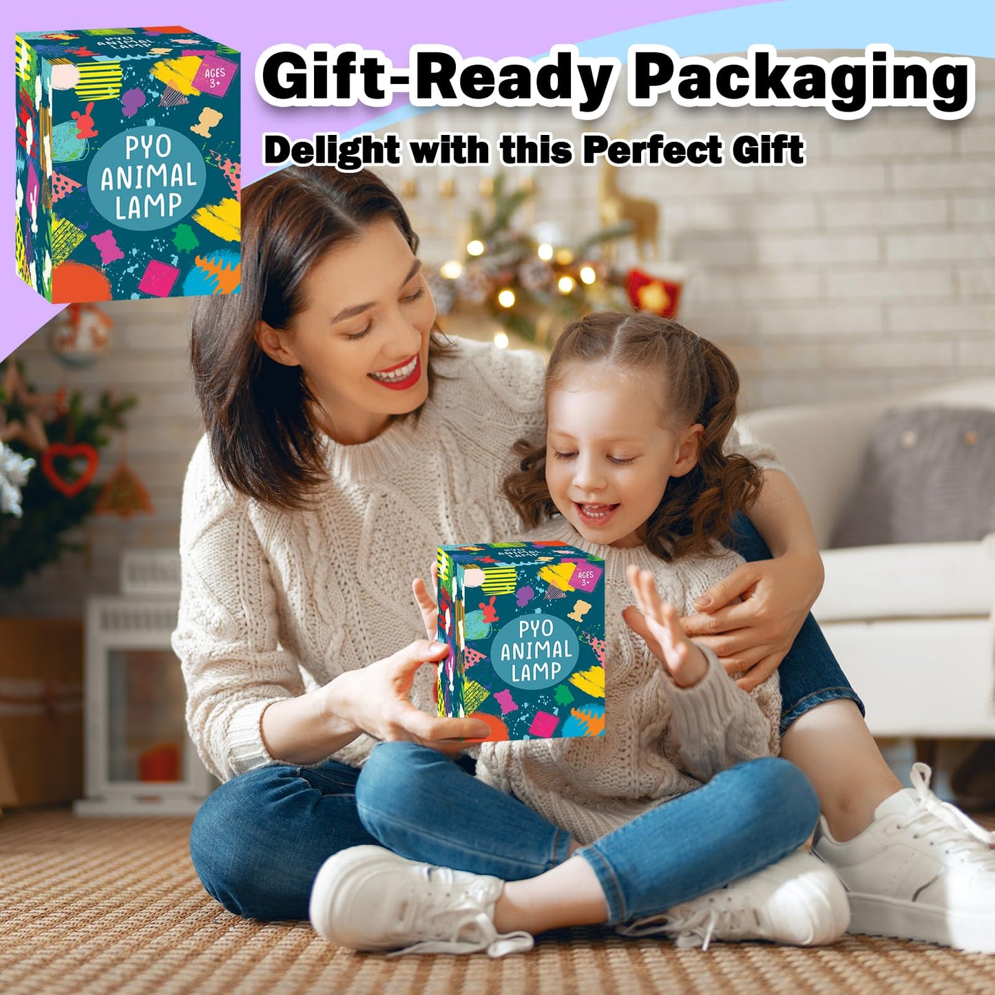 FUNZBO Paint Your Own Bear Lamp Kit – Creative Night Light Kit for Kids
