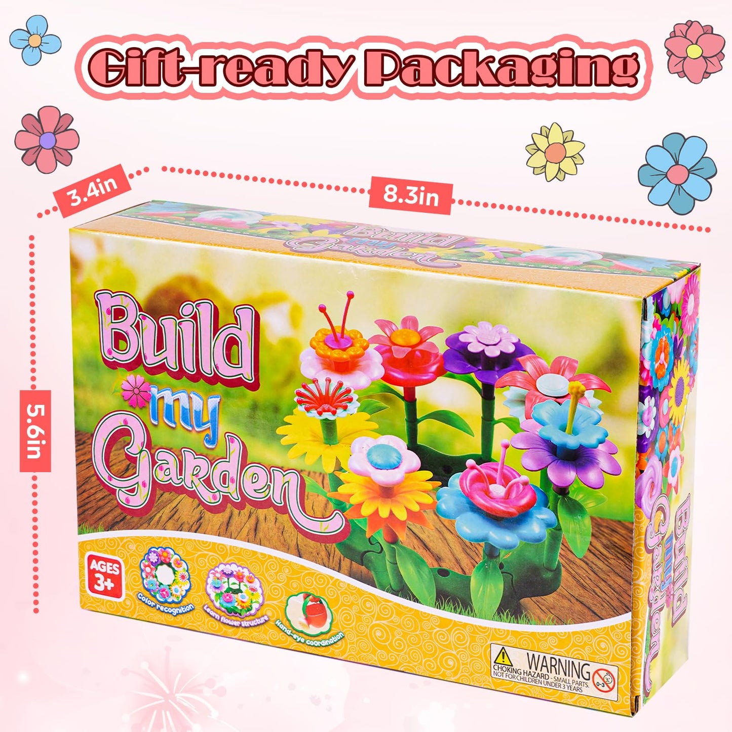 FUNZBO 99pcs Flower Garden Building Toys Set – STEM Montessori Educational Toy for Ages 3-9