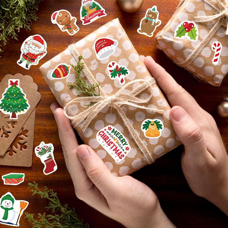 FunzPlay 399Pcs Christmas Stickers – 24 Sheets for Cards, Envelopes, and Holiday Crafts