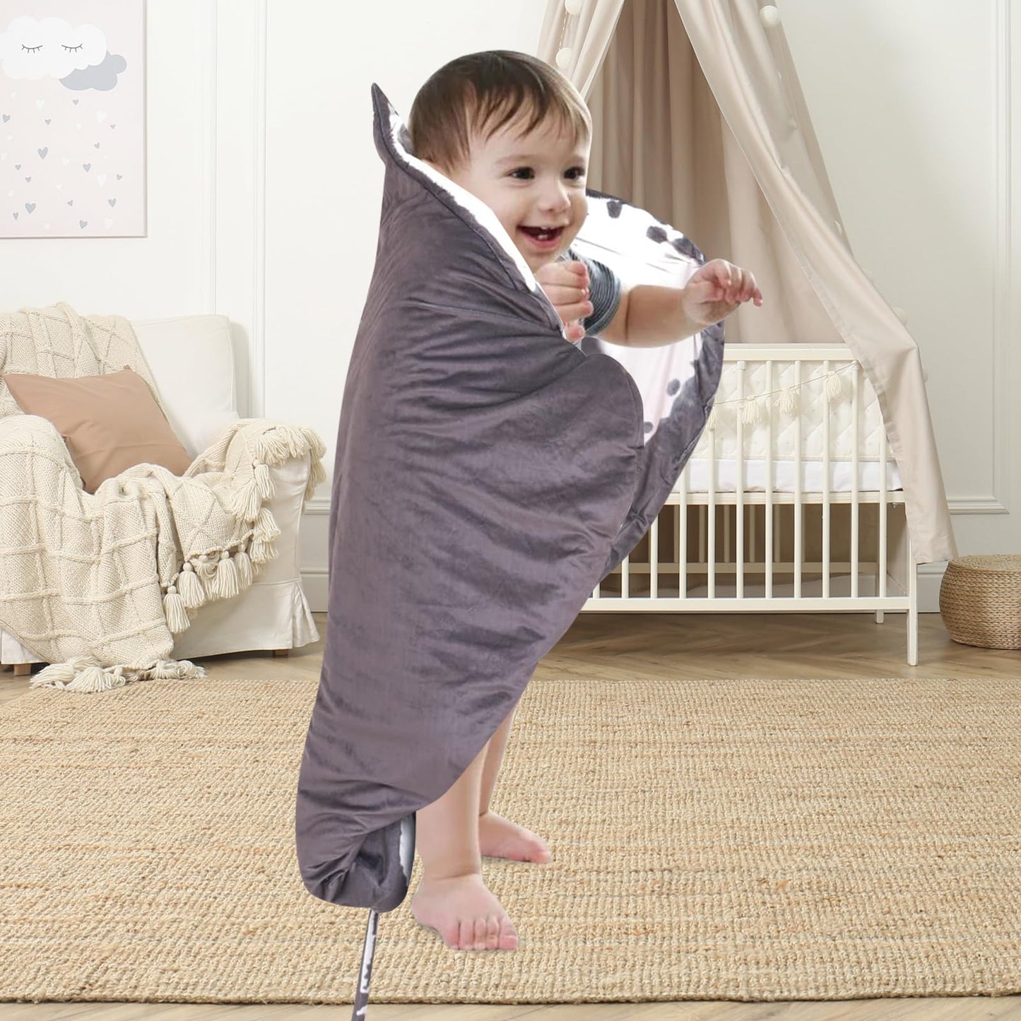 Furvana Manta Ray Wearable Blanket — Plush Stingray Throw for All Ages