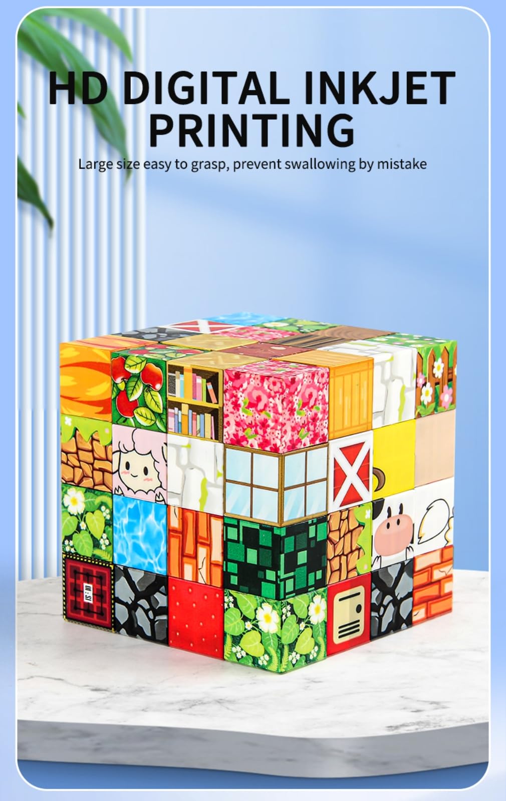 FXZYIXS Magnetic Blocks Farm Set – 117-Piece 0.8-Inch Cubes for STEM & Creative Play