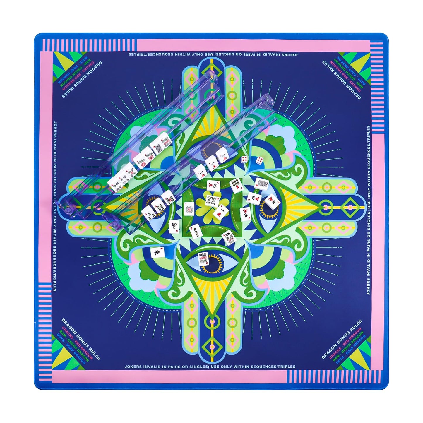 g00d4u Neoprene Mahjong Mat with Rules – 33x33, No Creases, Anti-Slip & Quiet Play
