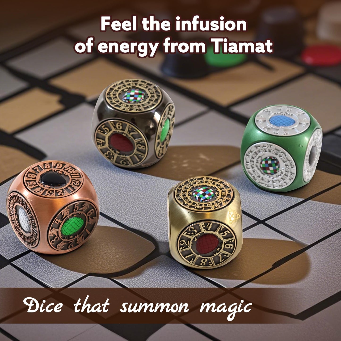 g00d4u Metal DND Spinner Dice – 7-in-1 Dragon Egg Relief for D&D & RPGs (Black Copper)