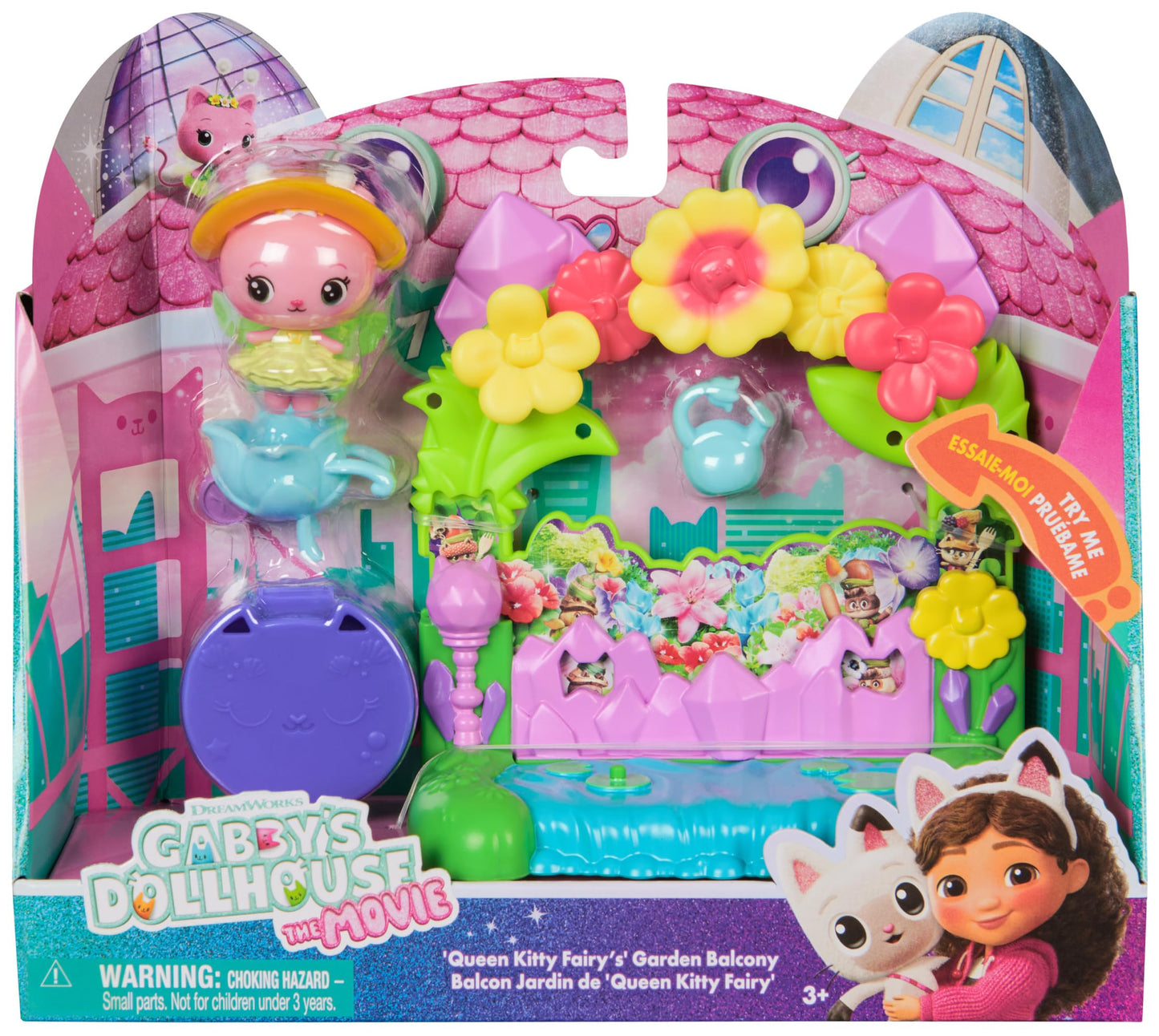 Gabby's Dollhouse: Queen Kitty Fairy's Garden Balcony – Movie Playset & Accessories