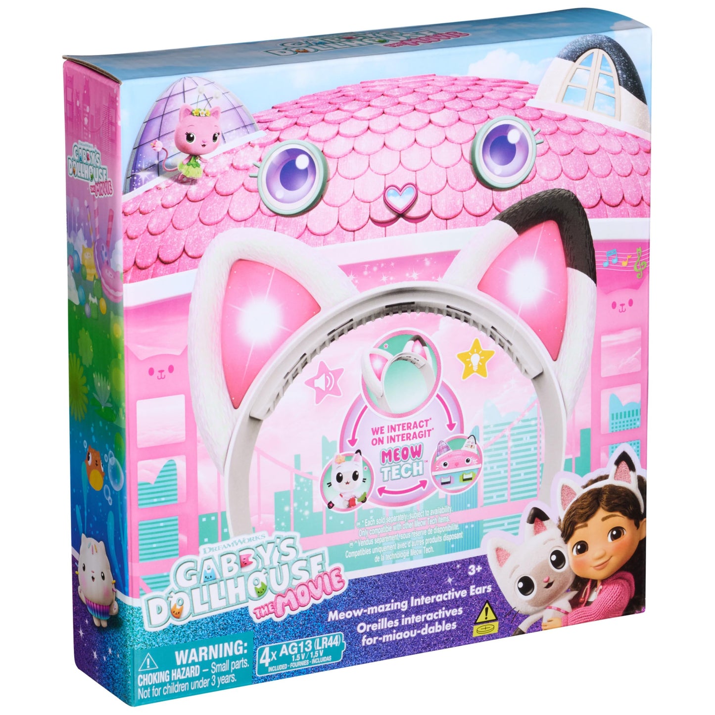 DreamWorks Gabby's Dollhouse Meow-Mazing Interactive Ears Headband – Lights, Sounds & 3 Modes of Play