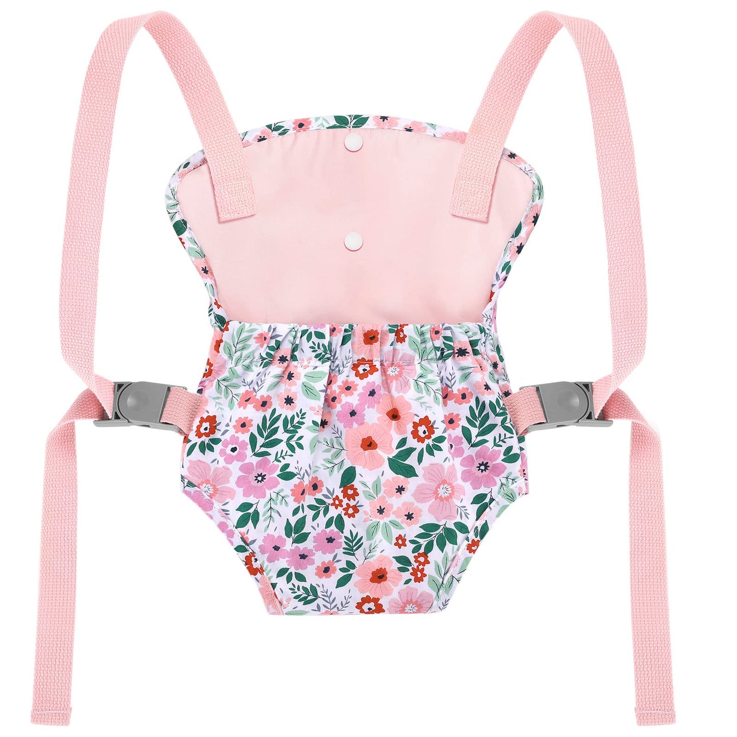 GAGAKU Baby Doll Carrier Pink Leaf Pattern – 3-Way Wear