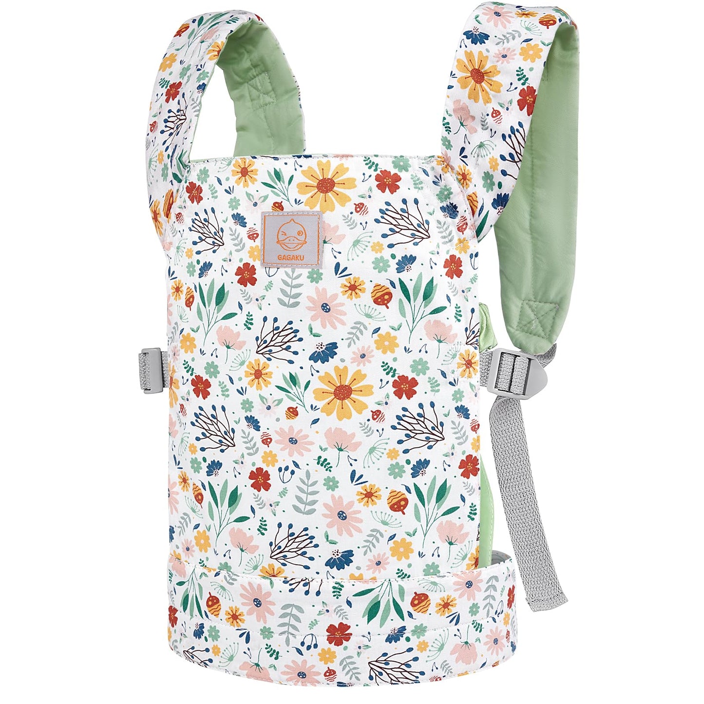 GAGAKU Baby Doll Carrier for Girls, Toddlers & Kids | Adjustable Straps | Green Pinecones