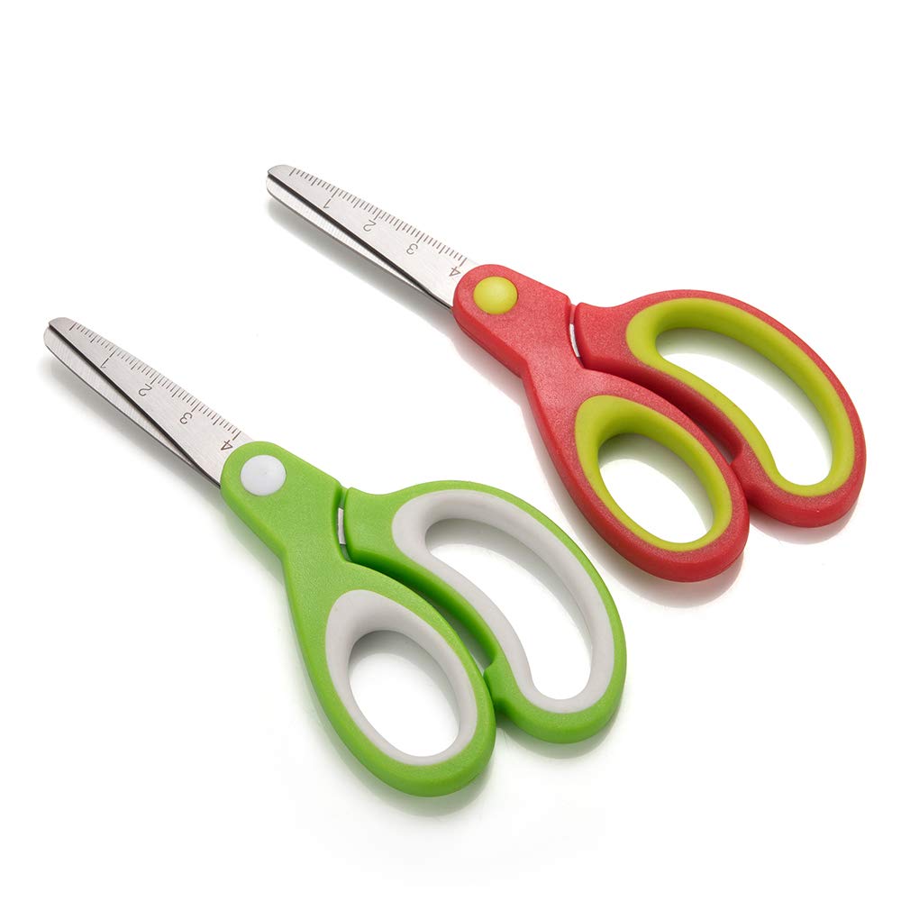 Galadim Left-Handed Kids Scissors – 5.2 in Pack of 5 with Soft-Touch Rounded Tips