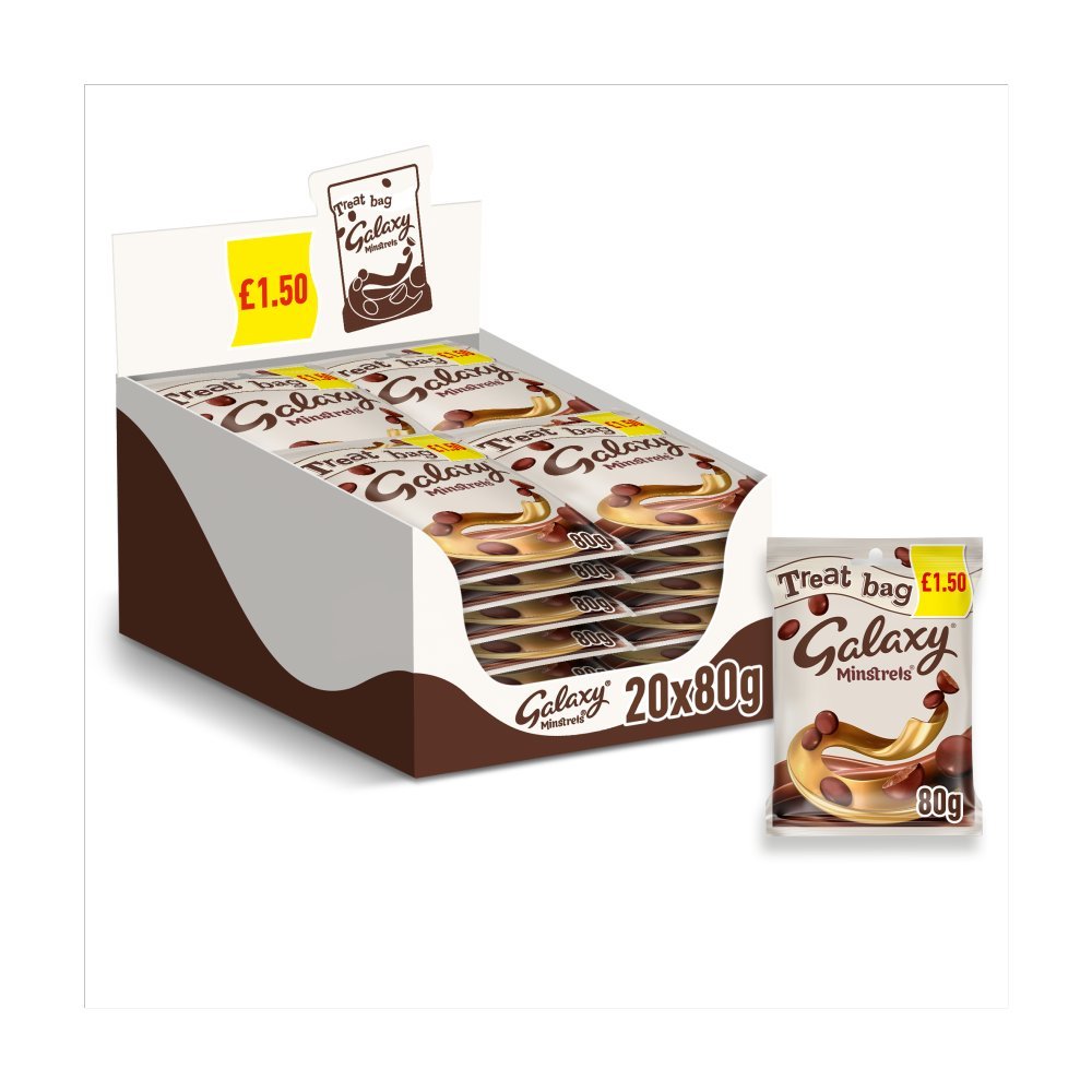 Galaxy Minstrels Chocolate Treat Bag PMP 80g (Box of 20)