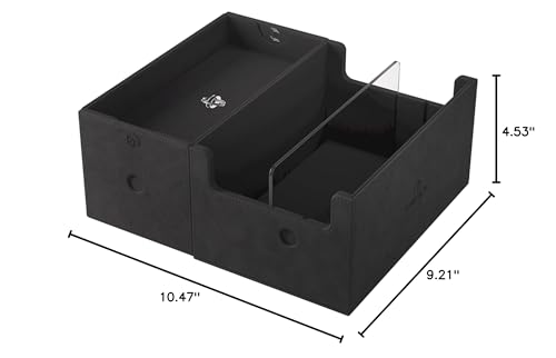 Gamegenic Game's Lair 600+ Convertible Deck Box – Holds 600 Cards | Premium Nexofyber Surface, Black