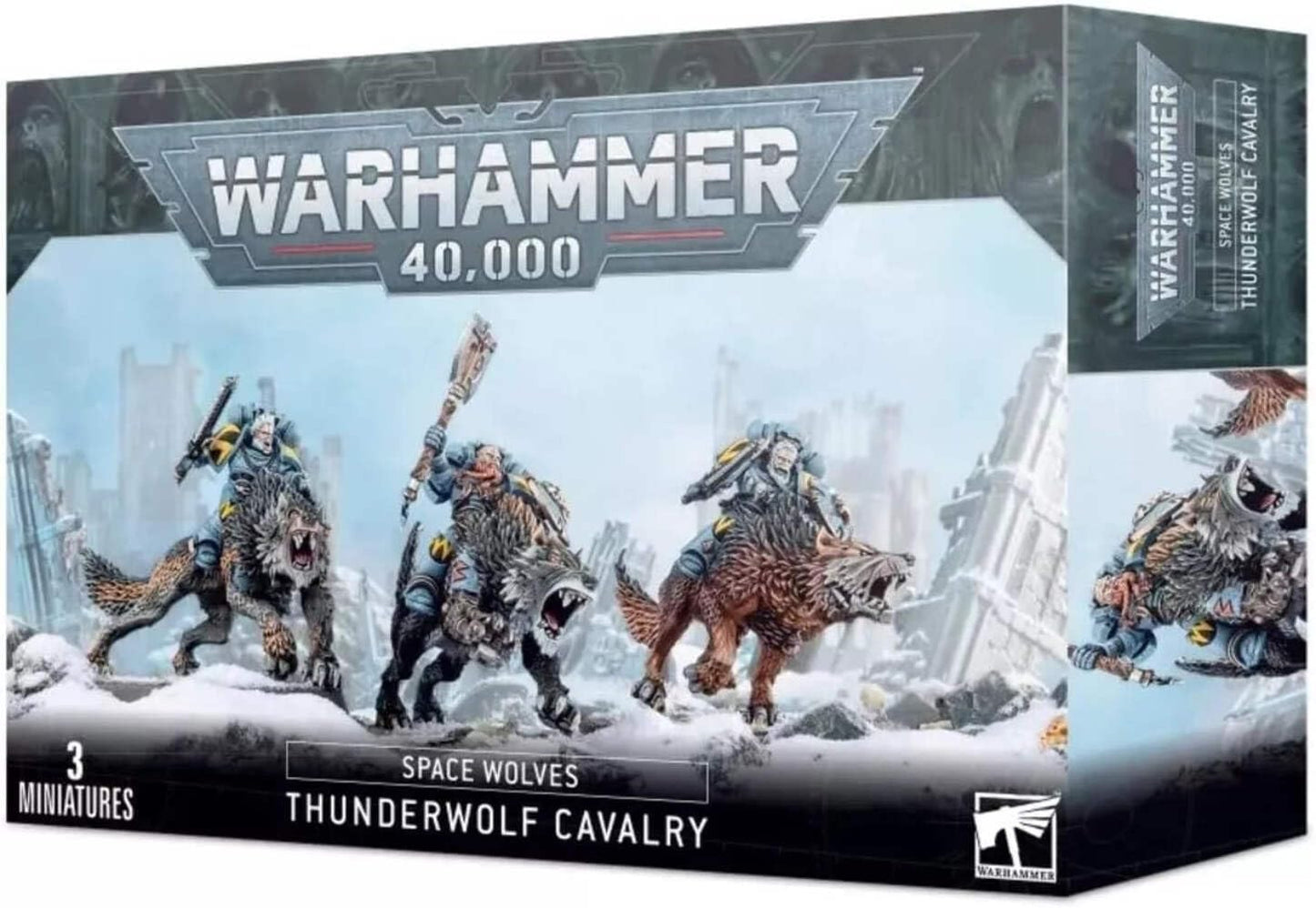 Games Workshop 99120101091 Space Wolves Thunder Wolf Cavalry – 3 Plastic Miniatures