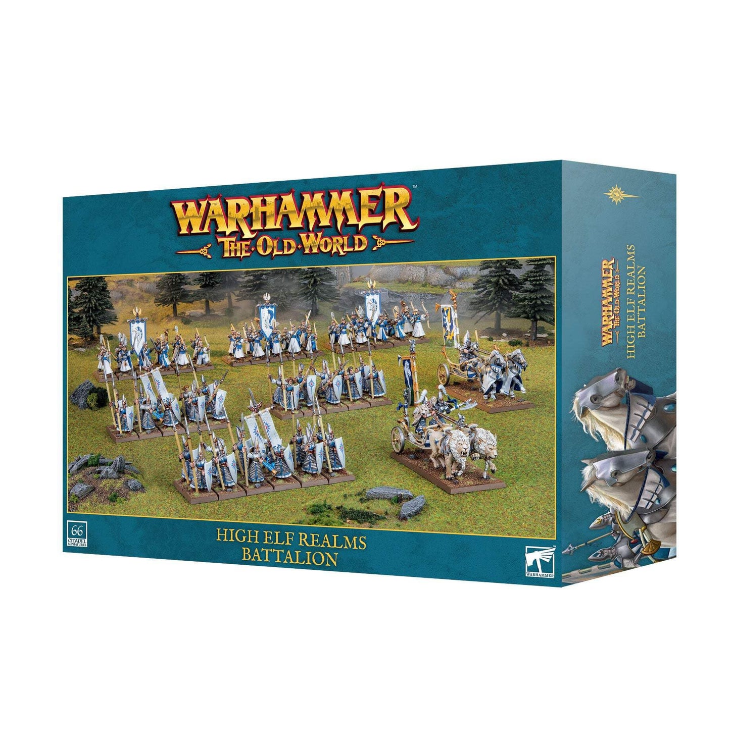 Games Workshop Warhammer The Old World: High Elf Realms Battalion - 66 Plastic Miniatures