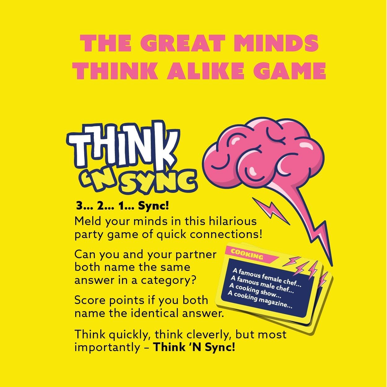 Gamewright Think 'N Sync – Fast-Paced Party Card Game for 3-8 Players (Ages 10+)
