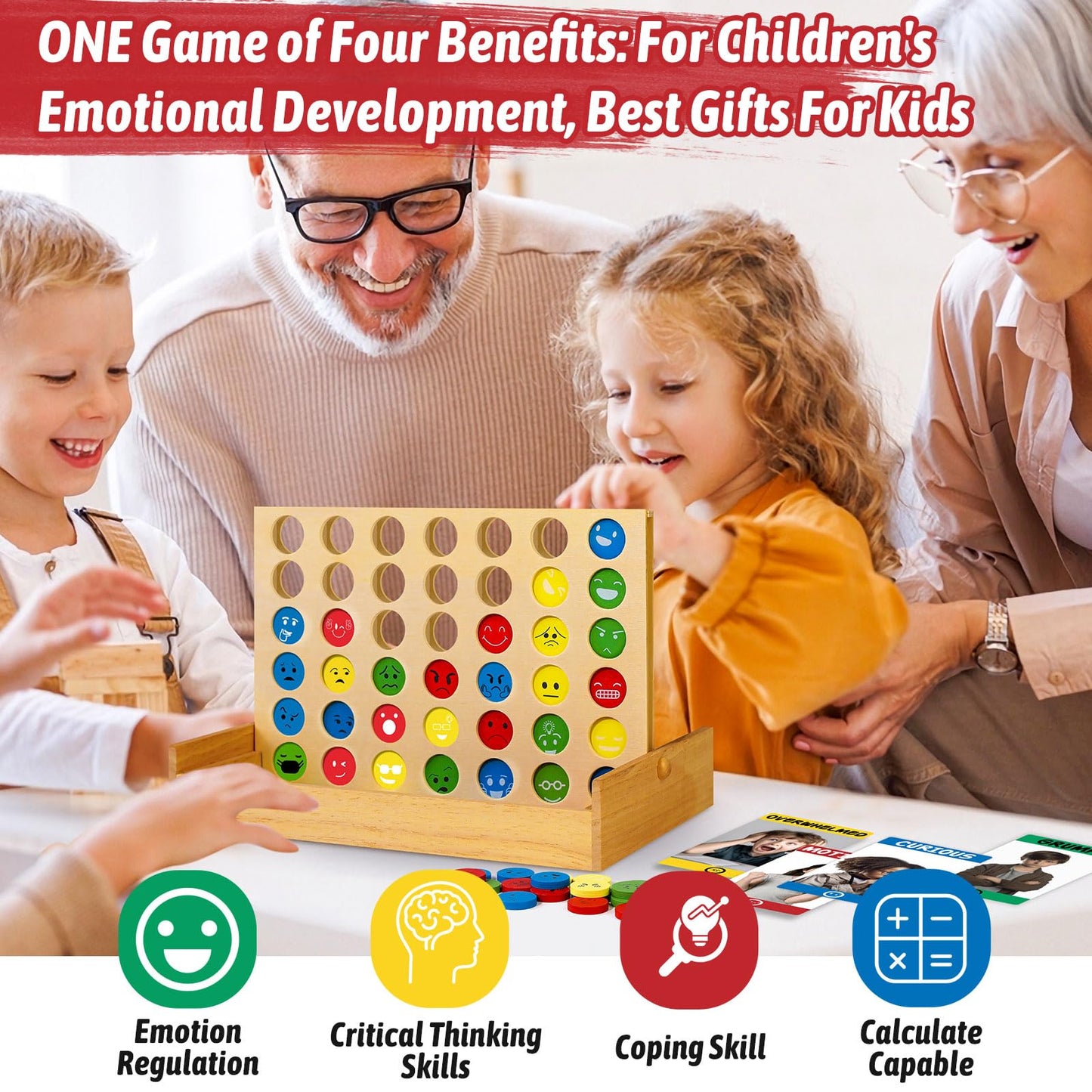 Garybank Feelings Connect Game – 56 Emotion Cards for Kids SEL & Play Therapy