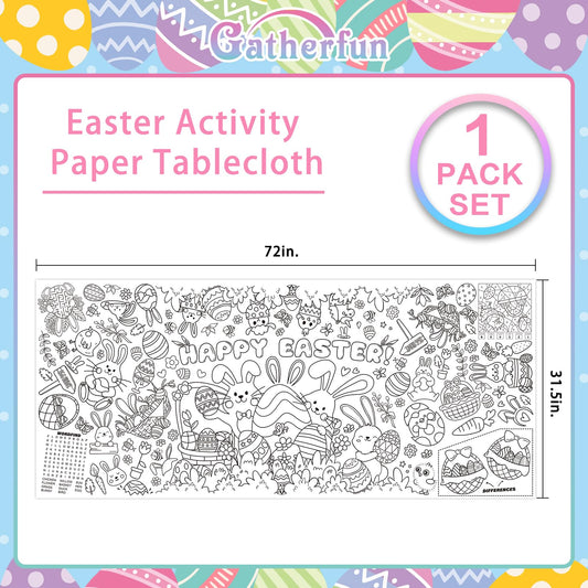 Gatherfun Easter Party Activity Poster — 31.5 x 72 in | Coloring Banner & Table Cover