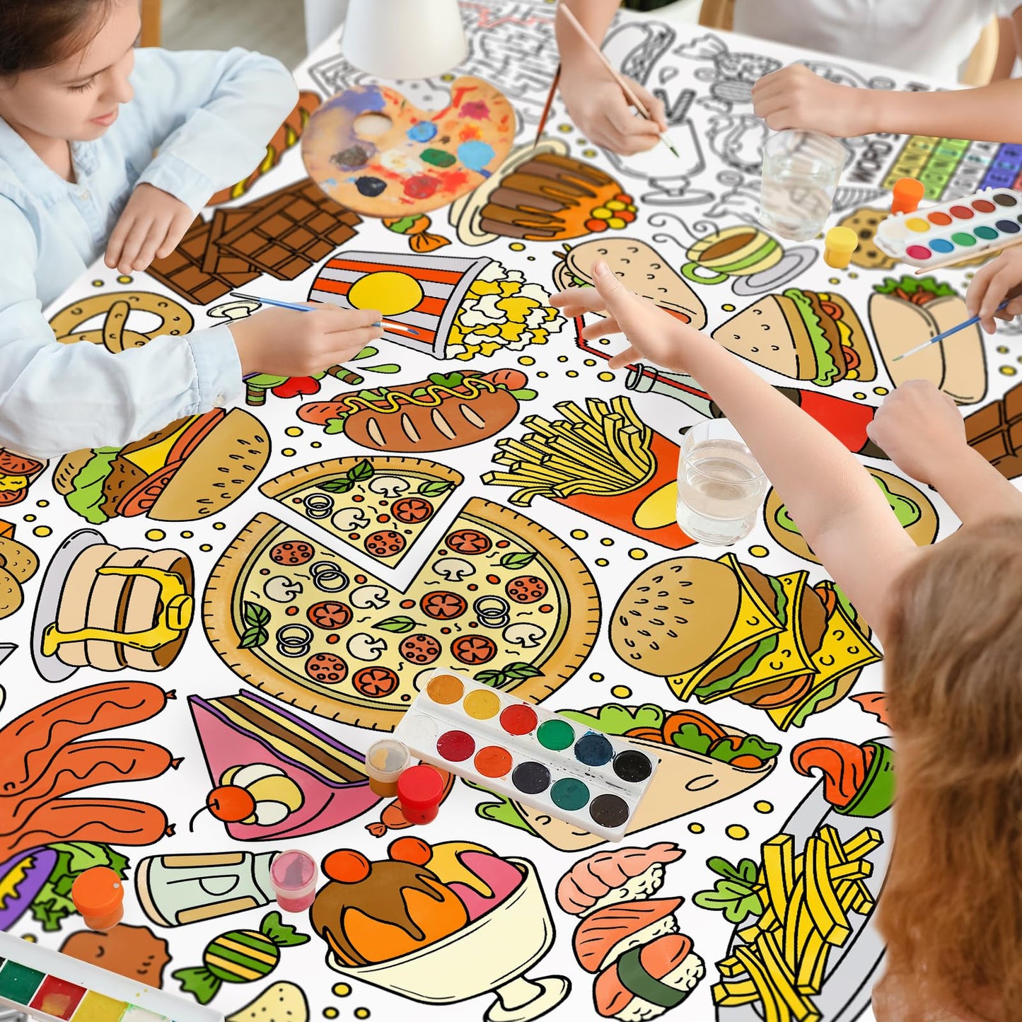 Gatherfun Giant Kids Coloring Poster – 31.5 x 72, Food-Themed Activity for Classroom, Birthday & Events