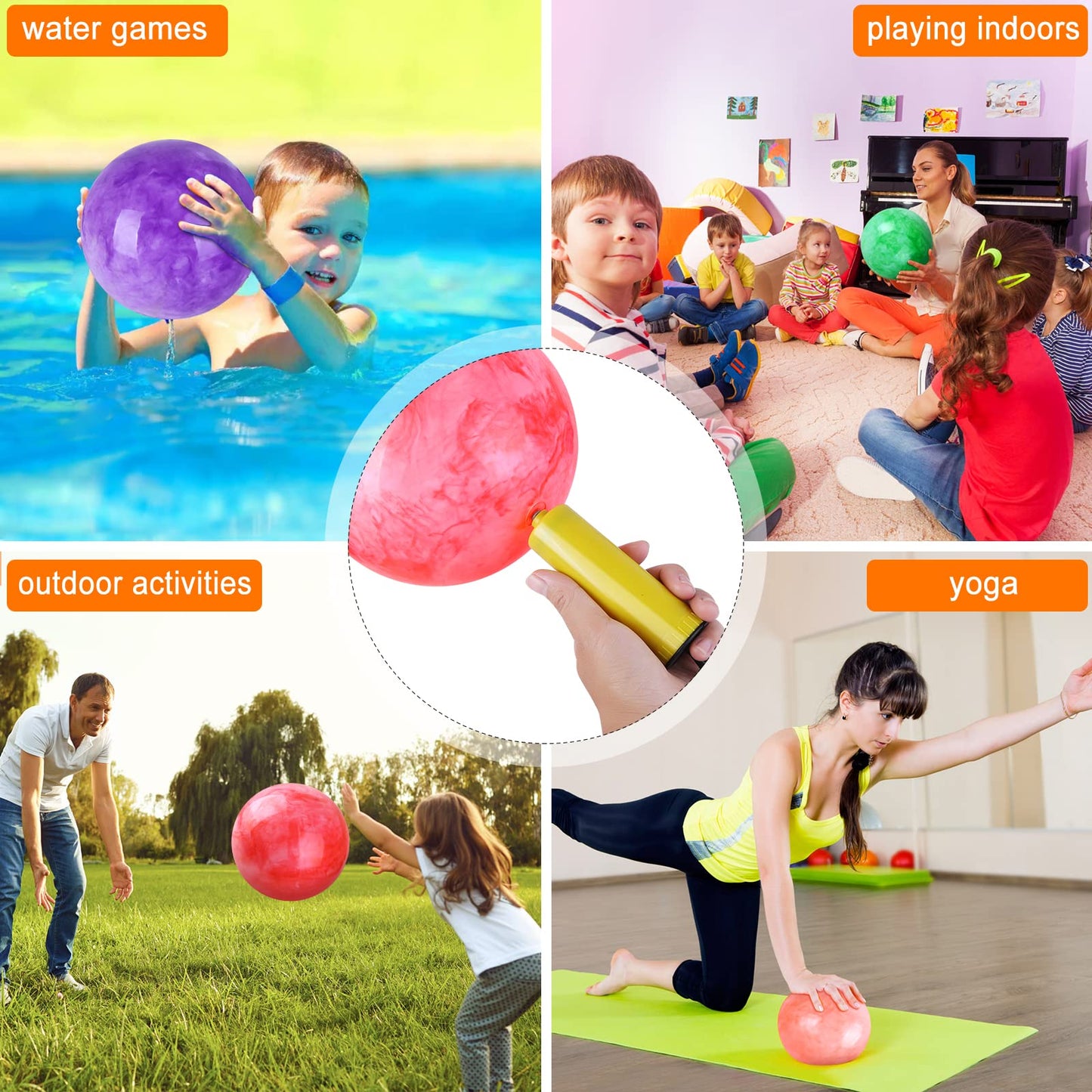 GCQJOQ 2-Pcs 9-Inch Marbleized Bouncy Balls for Kids – Indoor, Outdoor Play