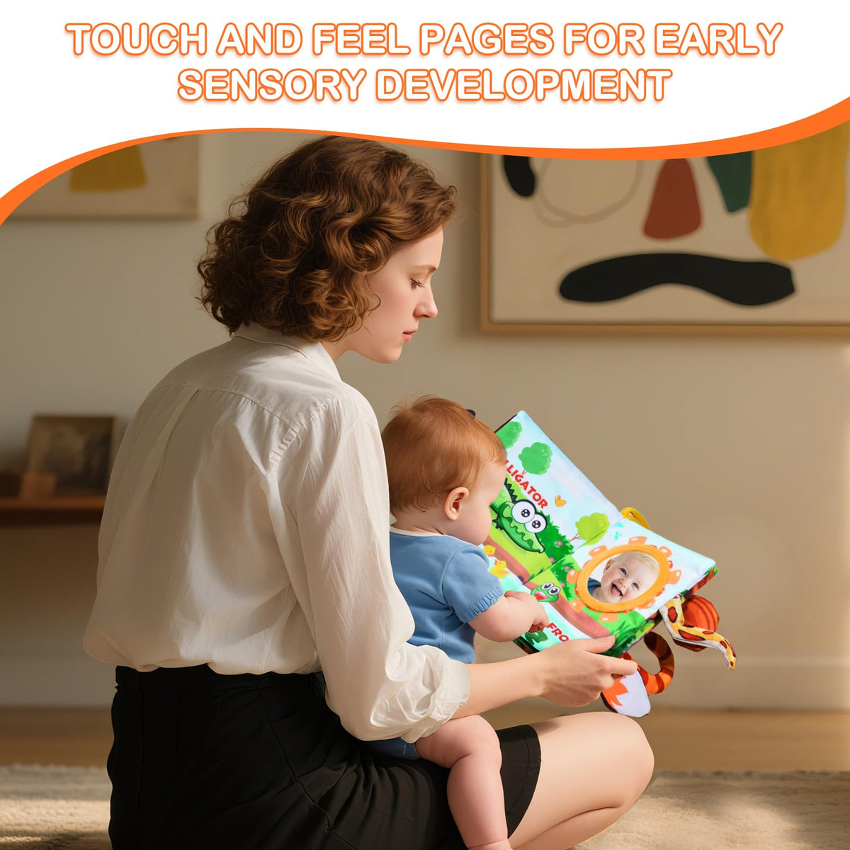 GCTZZ Baby Books 0-6 Months — High-Contrast Crinkle Cloth Book for Infant Tummy Time & Early Learning
