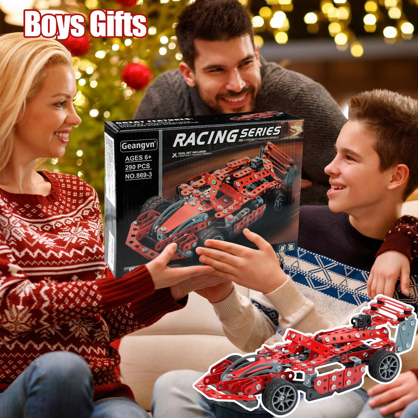 Geangvn Metal Model Car Kit – 290 Pcs STEM Building Set for Ages 8-16