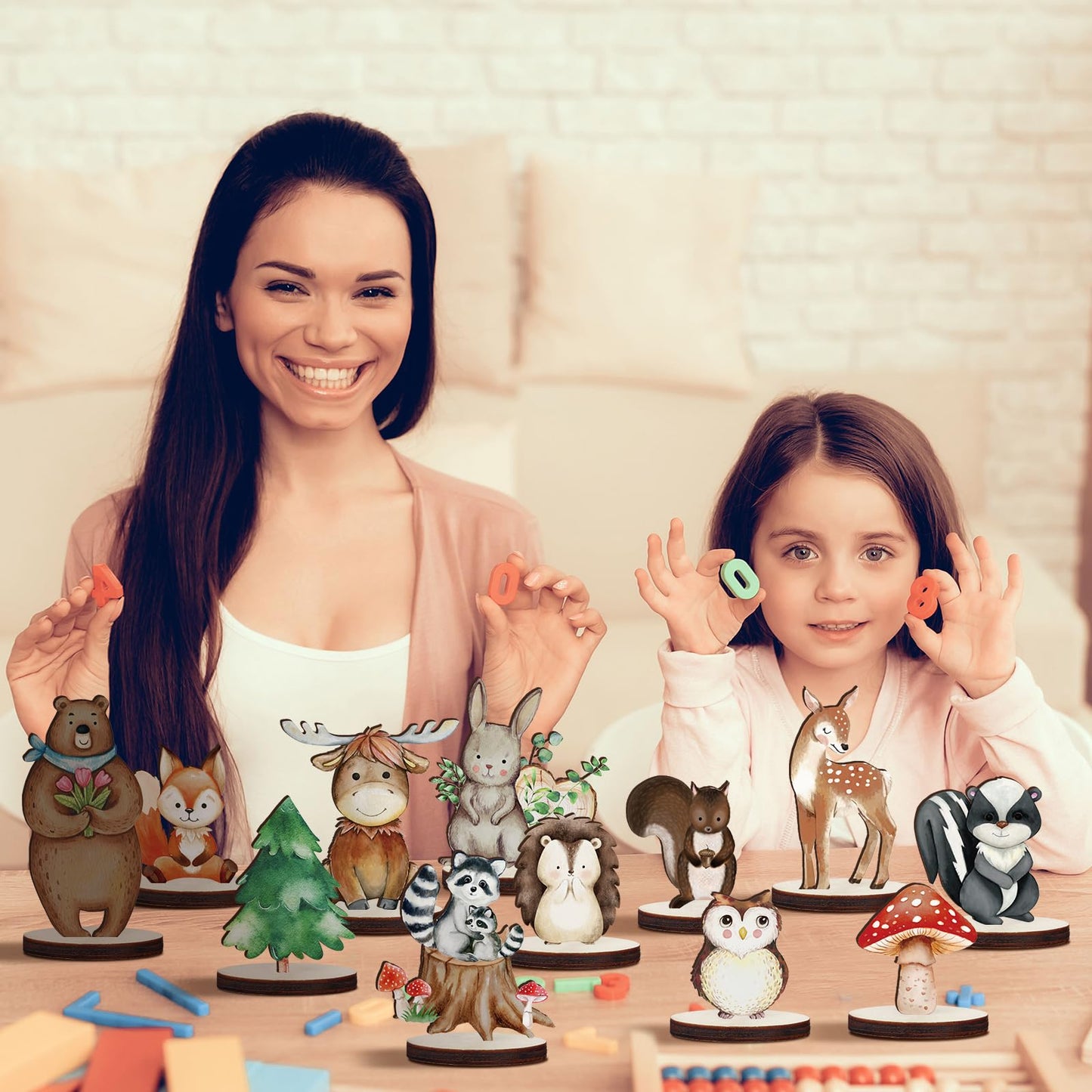 Geetery 12 Pcs Woodland Animal Cutouts – Forest Theme Party Decor & Centerpieces