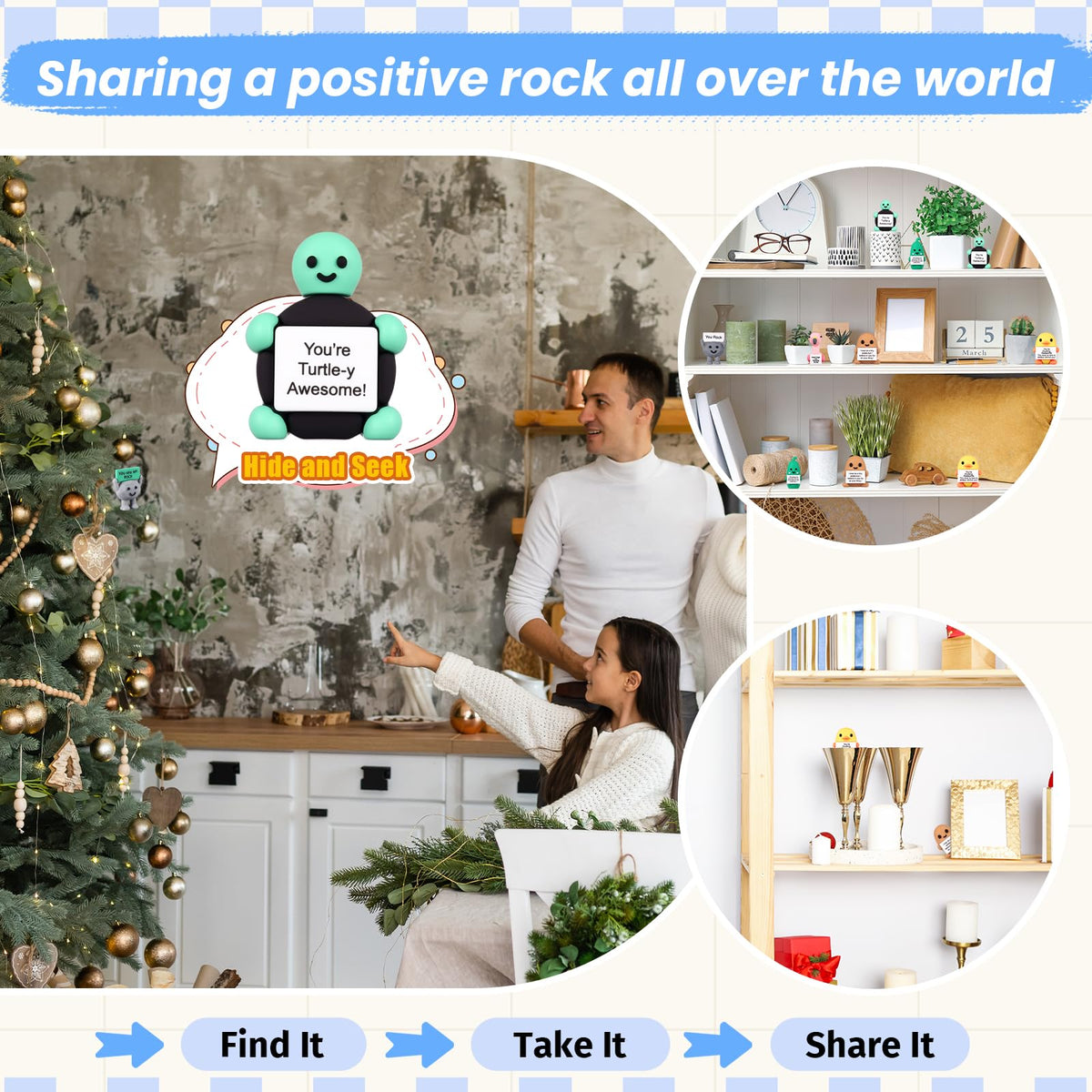 Gejoy 48 Sets Positive Mini Figurines – Inspirational Rubber Toys with Cards & Gift Bags for Coworkers