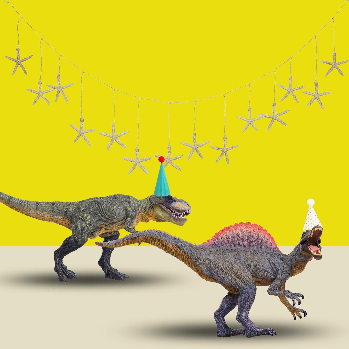 Gemini&Genius Dinosaurs: Tyrannosaurus Rex & Spinosaurus – Articulated Dino Figures for Play, Display & Cake Toppers