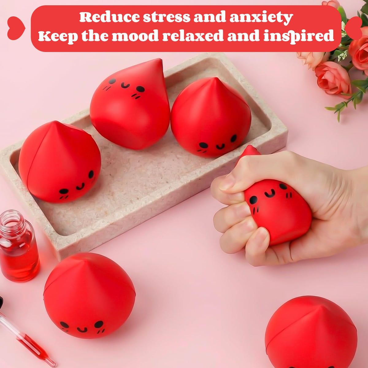 Gemscream 5 Pcs Nurse Gifts Blood Drop Stress Ball – Phlebotomy Stress Ball Set for Nurses
