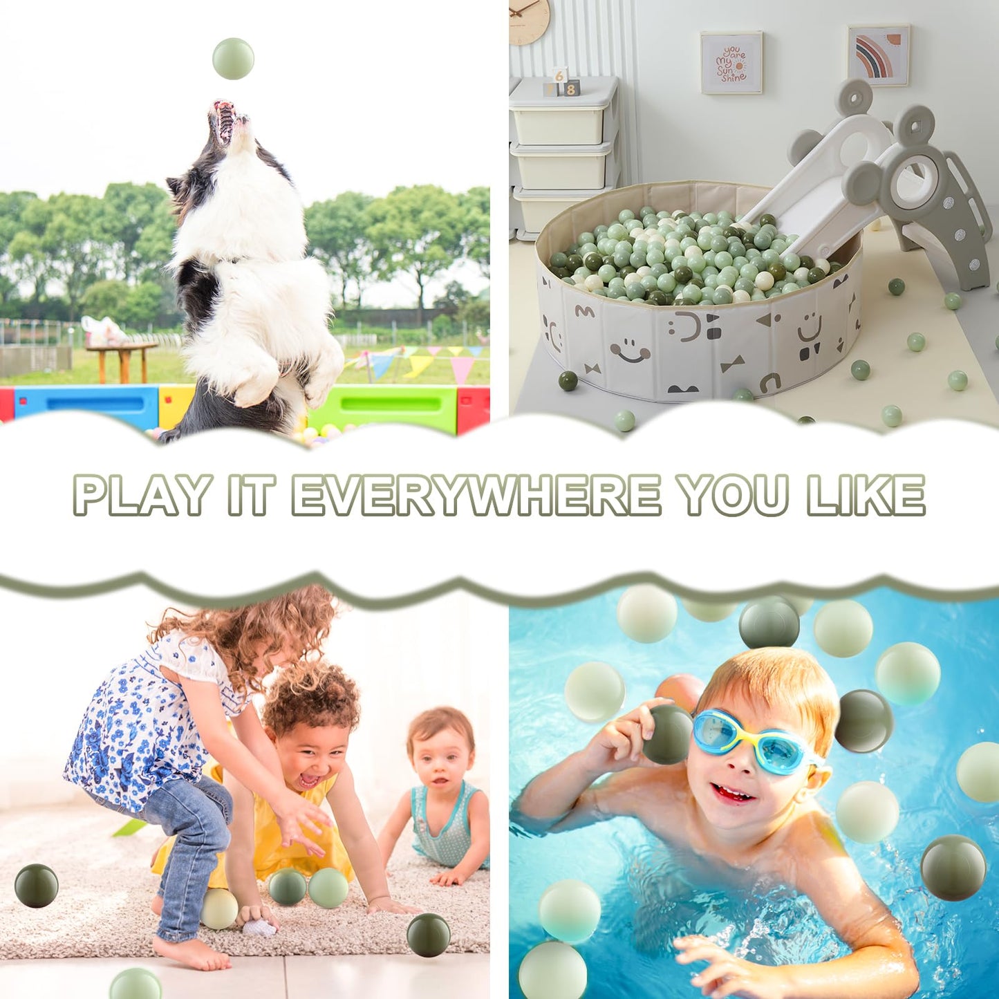 Generic Ball Pit Balls 170 – Crush-Proof Multi-Color Plastic Balls for Kids
