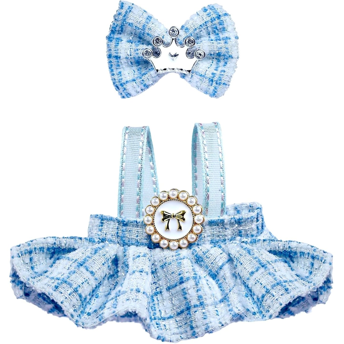 Generic Labubu 17cm Doll Clothes Set – Dress & Bow Crochet Outfit