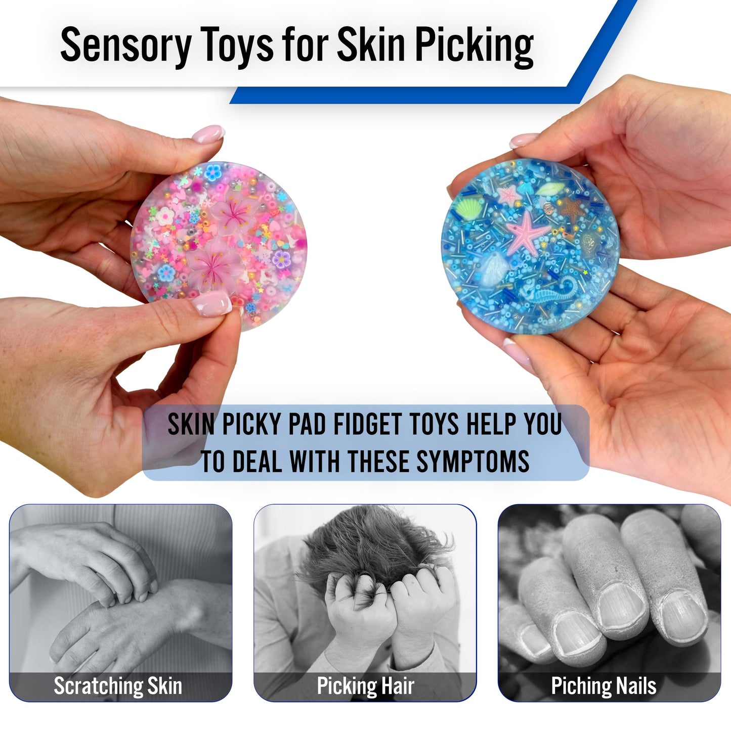 Generic Picky Pad 2 Pcs – Multicolor Fidget Pads for Sensory Focus and Calm