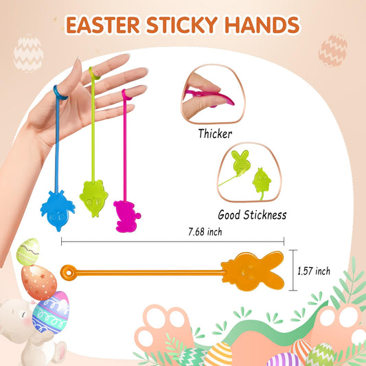 Genuvi Easter Sticky Hands Bulk Pack – 42 Pcs Party Favors for Kids