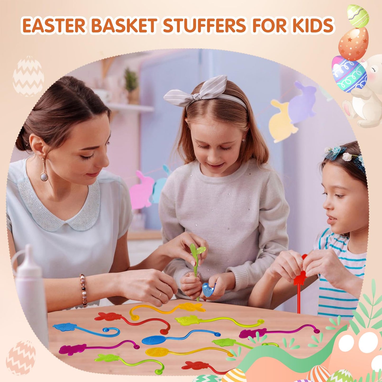 Genuvi Easter Sticky Hands Bulk Pack – 42 Pcs Party Favors for Kids