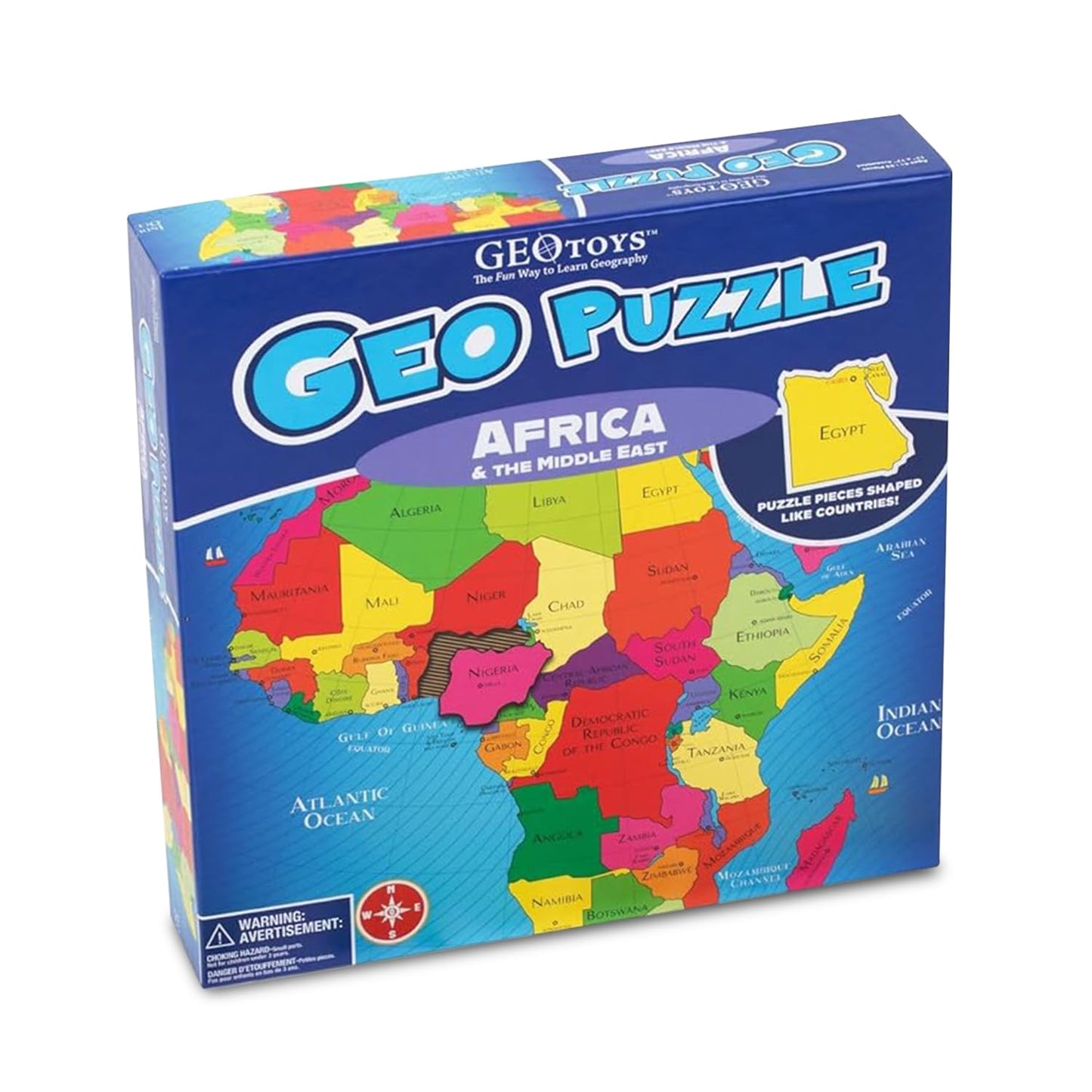 GeoToys GeoPuzzle: Africa & Middle East 65-Piece Map Puzzle for Kids