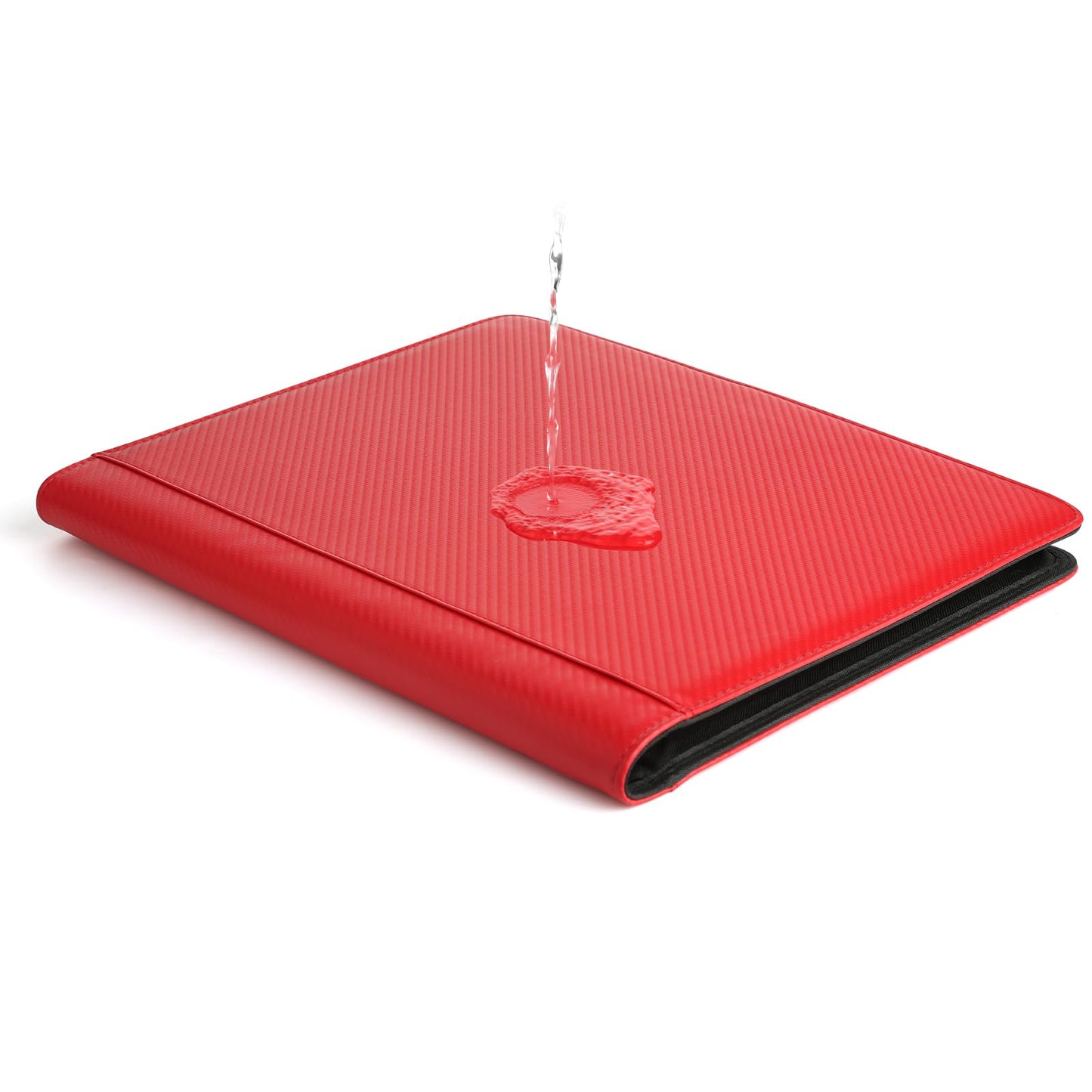 GERMUN Toploader Binder 288 Pockets — 9-Pocket Card Binder for 3x4in Toploaders, PU Leather, Carbon Red