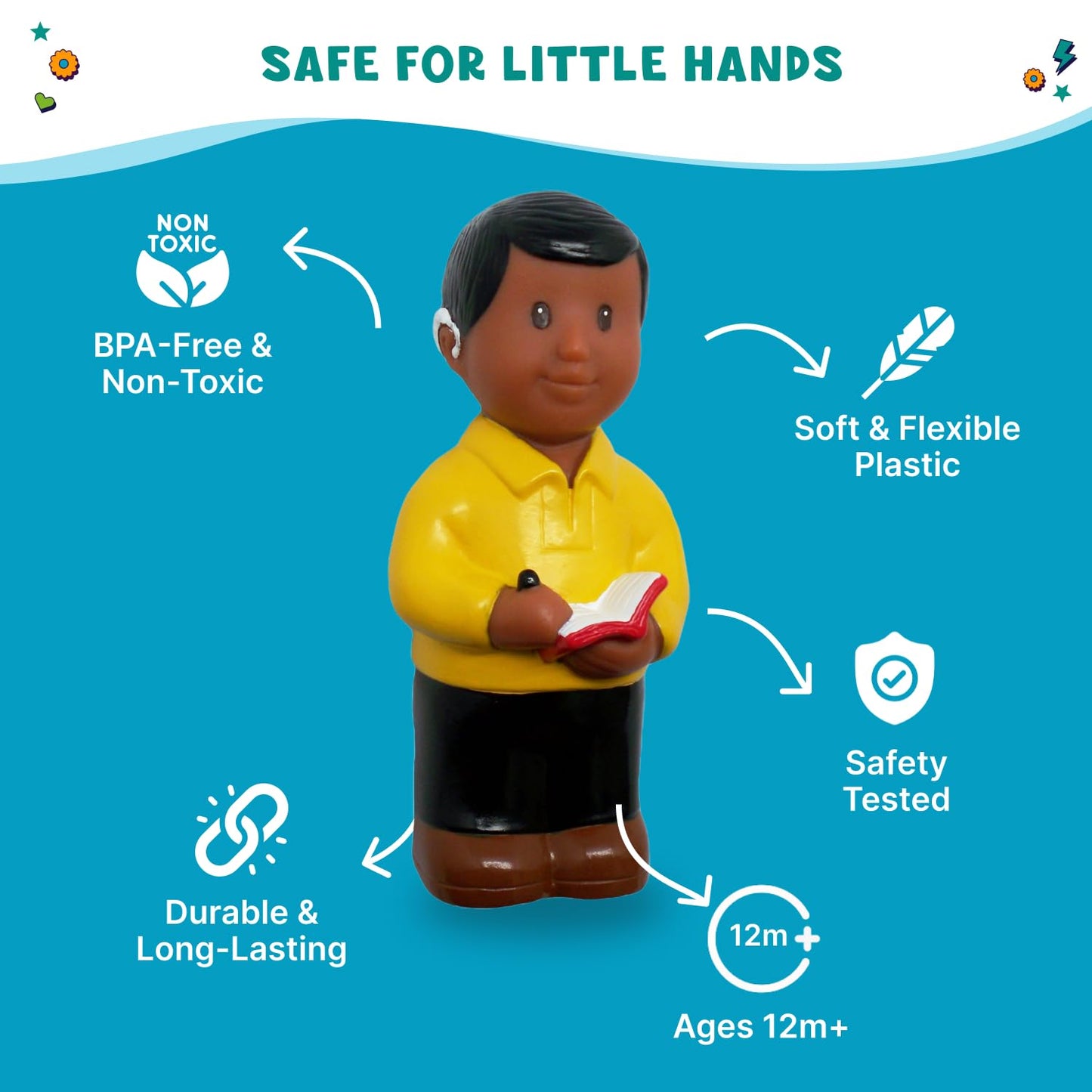Get Ready Kids Friends with Disabilities Play Figures Set – 5 Inch Multicultural Diversity Toys for Toddlers & Preschool | Inclusive Classroom Figurines