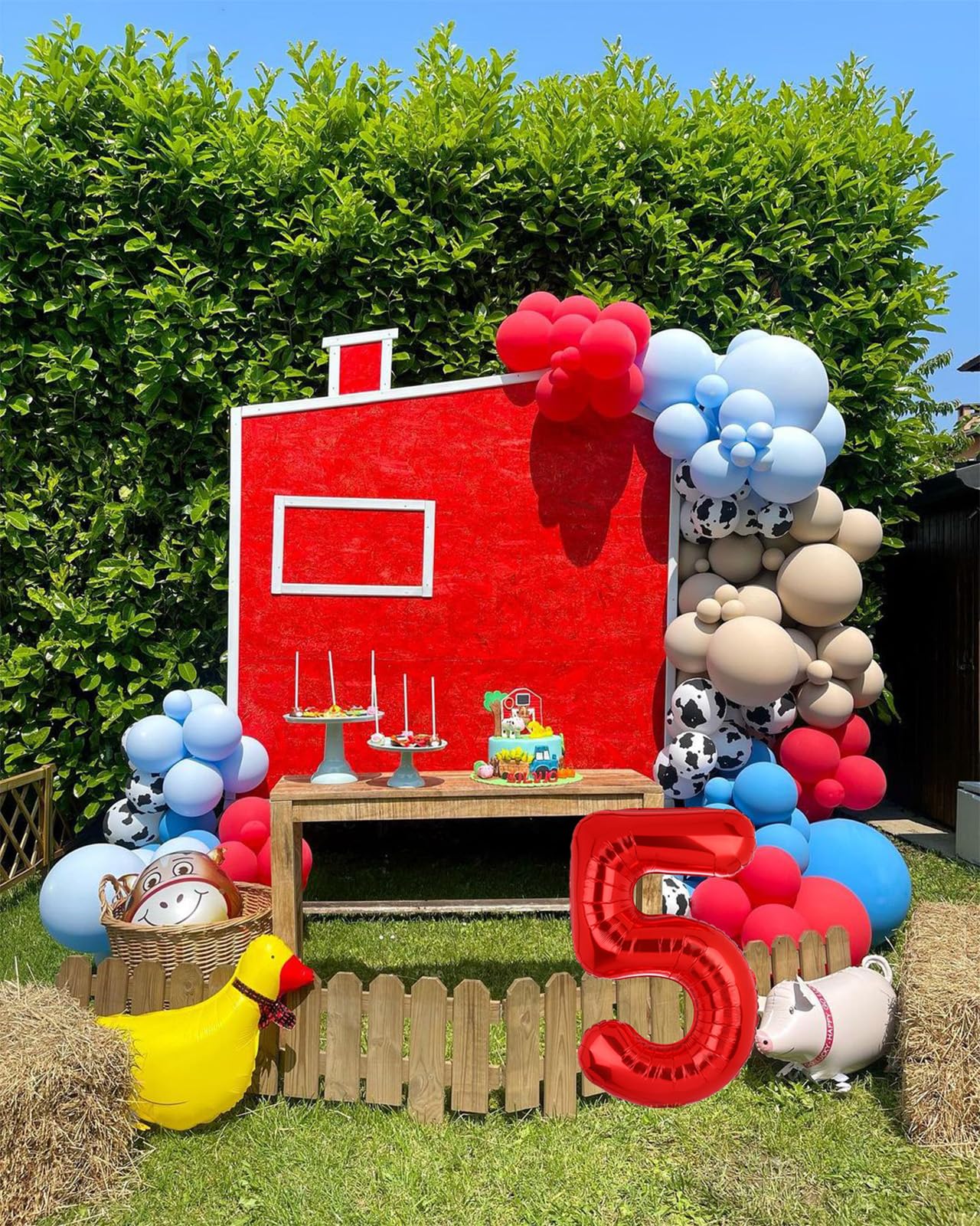 GGDE 40-Inch Red Number 5 Mylar Balloon – Birthday Party Decor