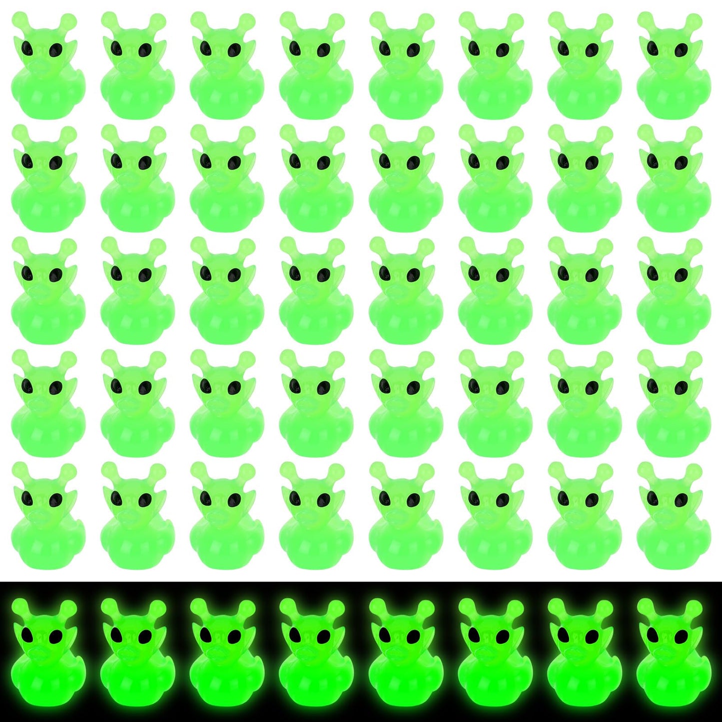 GGSTDDUP 50 Pcs Alien Ducks Toy Figures — Luminous Mini Resin Ducks for Party Favors