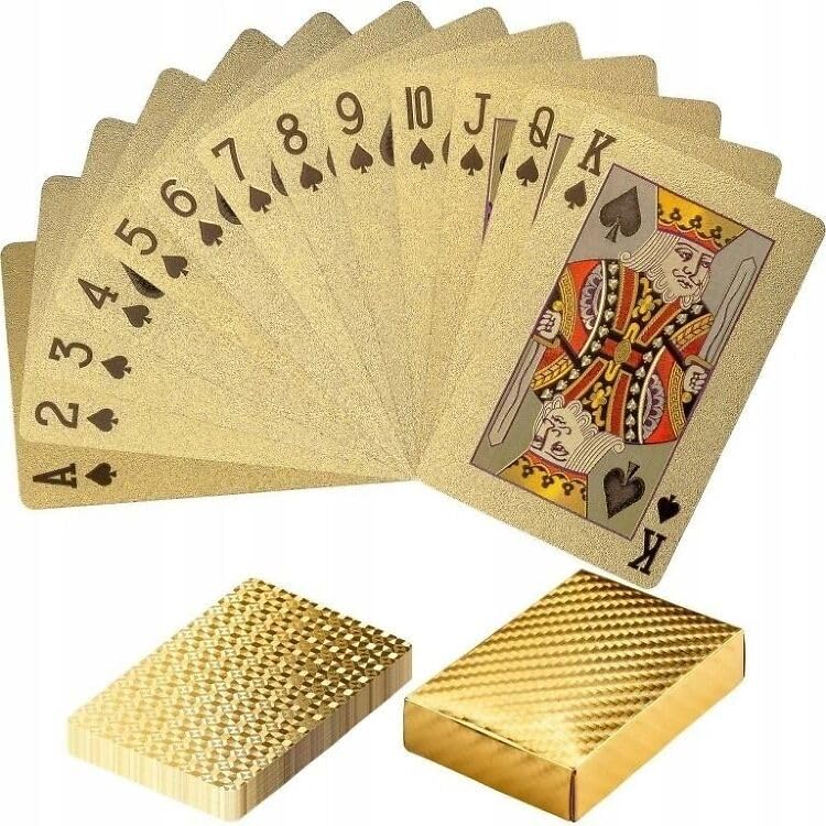 GIANT PANDA TRADING Gold Diamond Playing Cards – Waterproof & Durable PVC Deck (1 Deck)