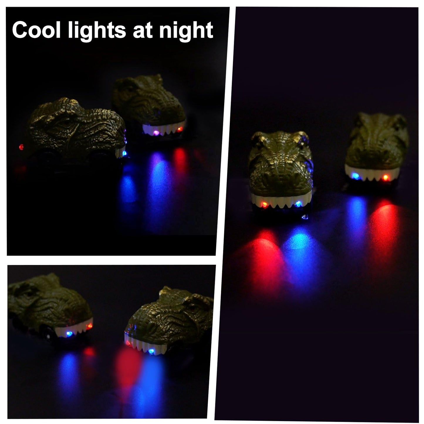 GIAT Dinosaur Track Car 2-Pack with LED Lights – Compatible with Most Tracks (Ages 3–7)