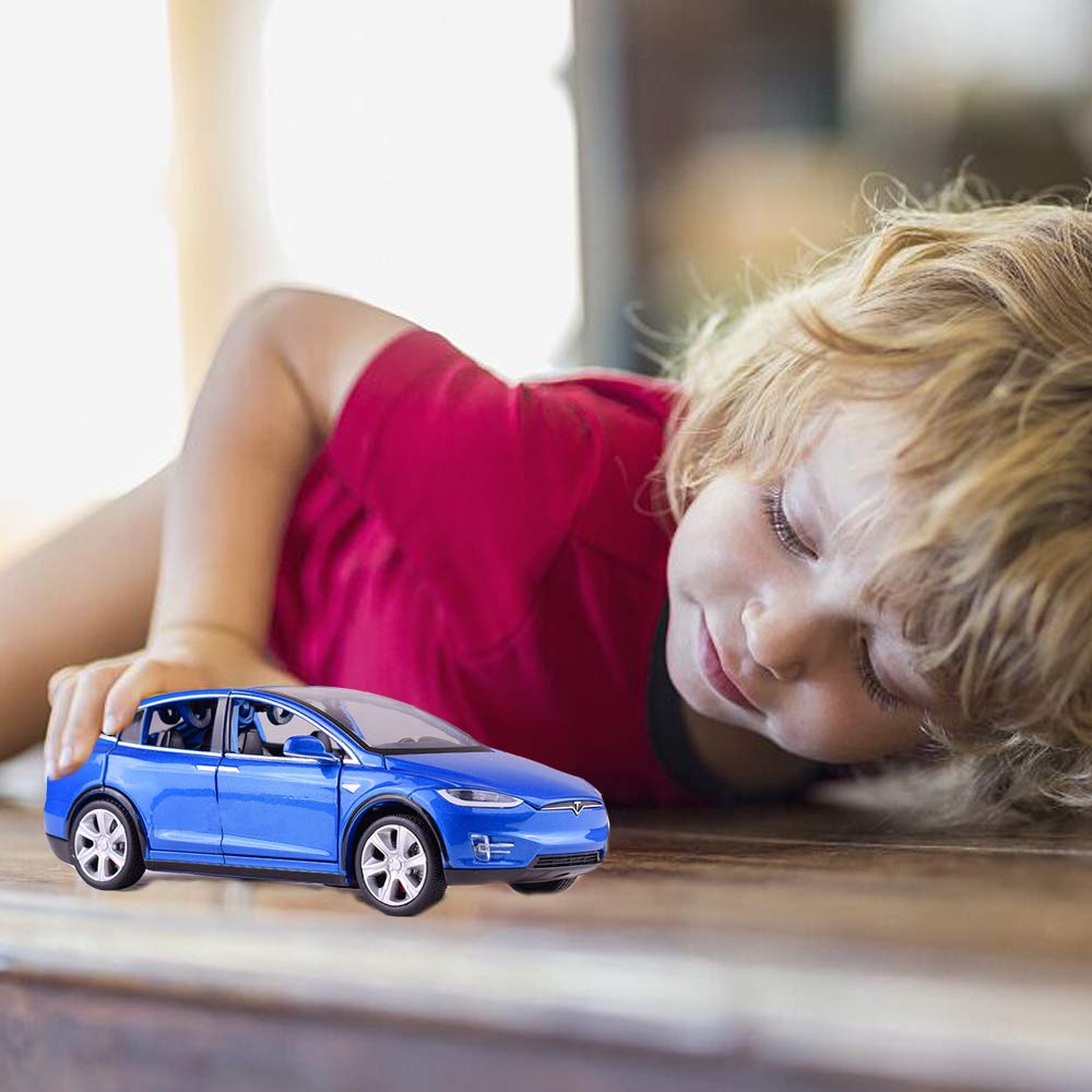 gidoyi Toy Car Model X – 1:32 Scale Pull-Back Car with Lights & Sound (Blue)