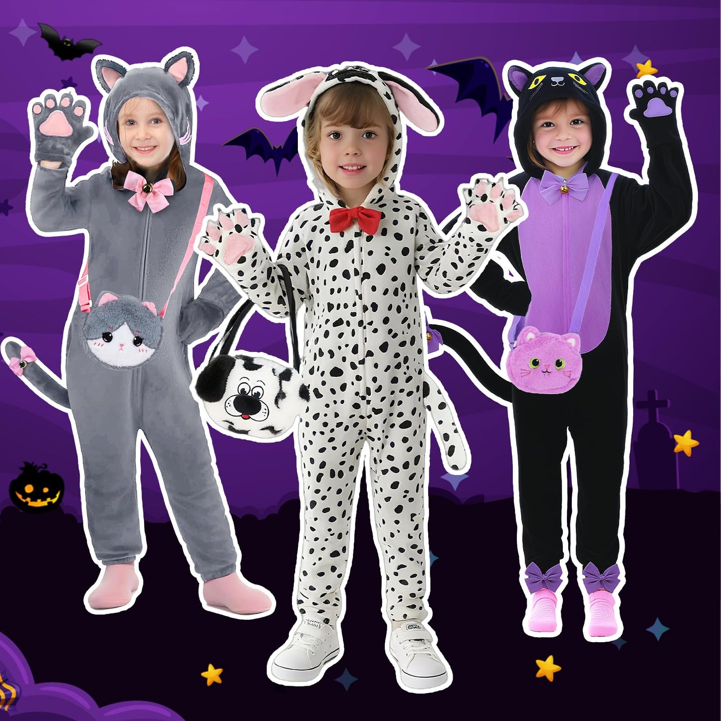 Gifts2U Dalmatian Kids Costume – Halloween Puppy Onesie (7-8 Years)