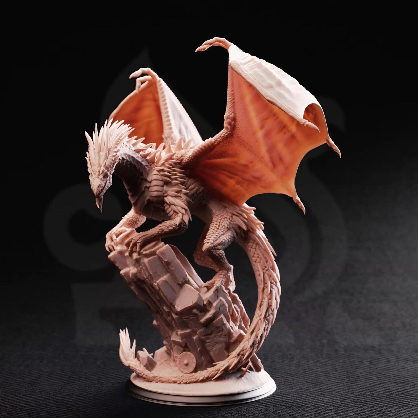 Gintharax – Adult Silver Dragon - 3D Monster Miniature