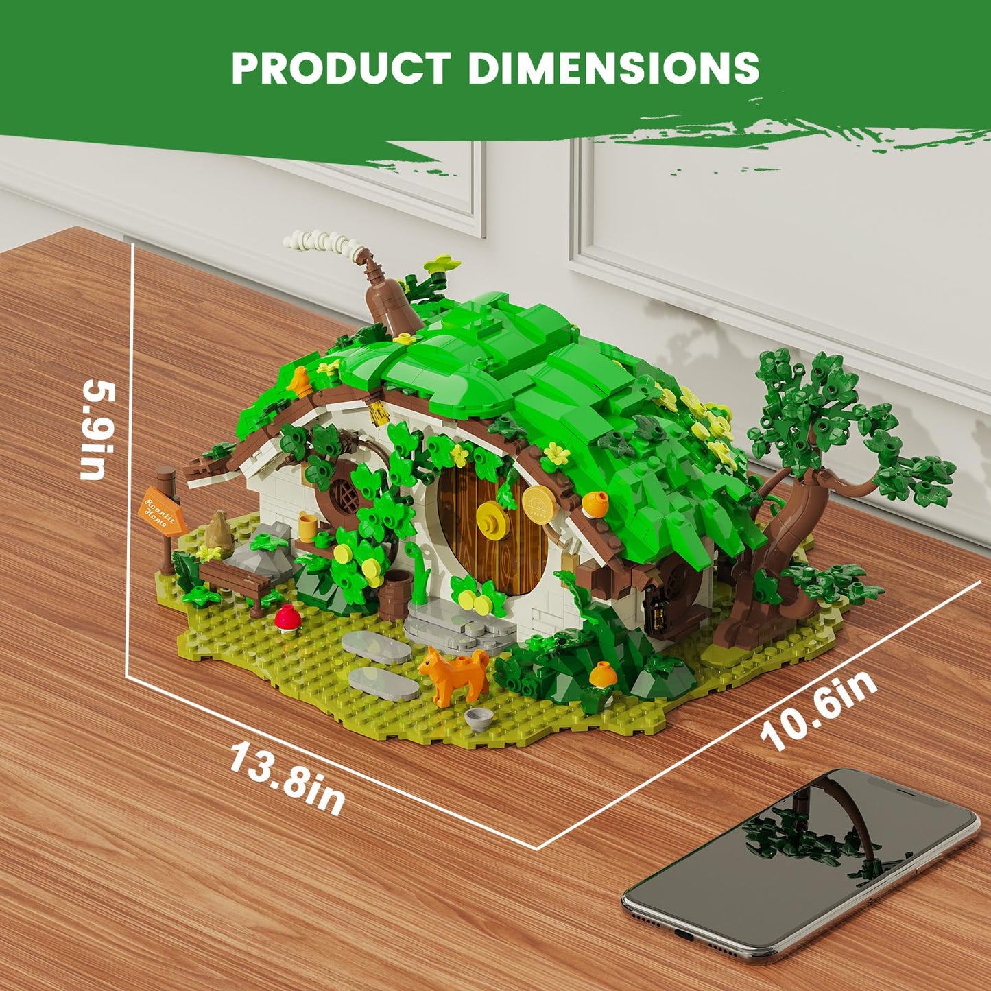 Glikid Dwarf Cabin Building Set with LED Light – Collectible Display for Home & Office
